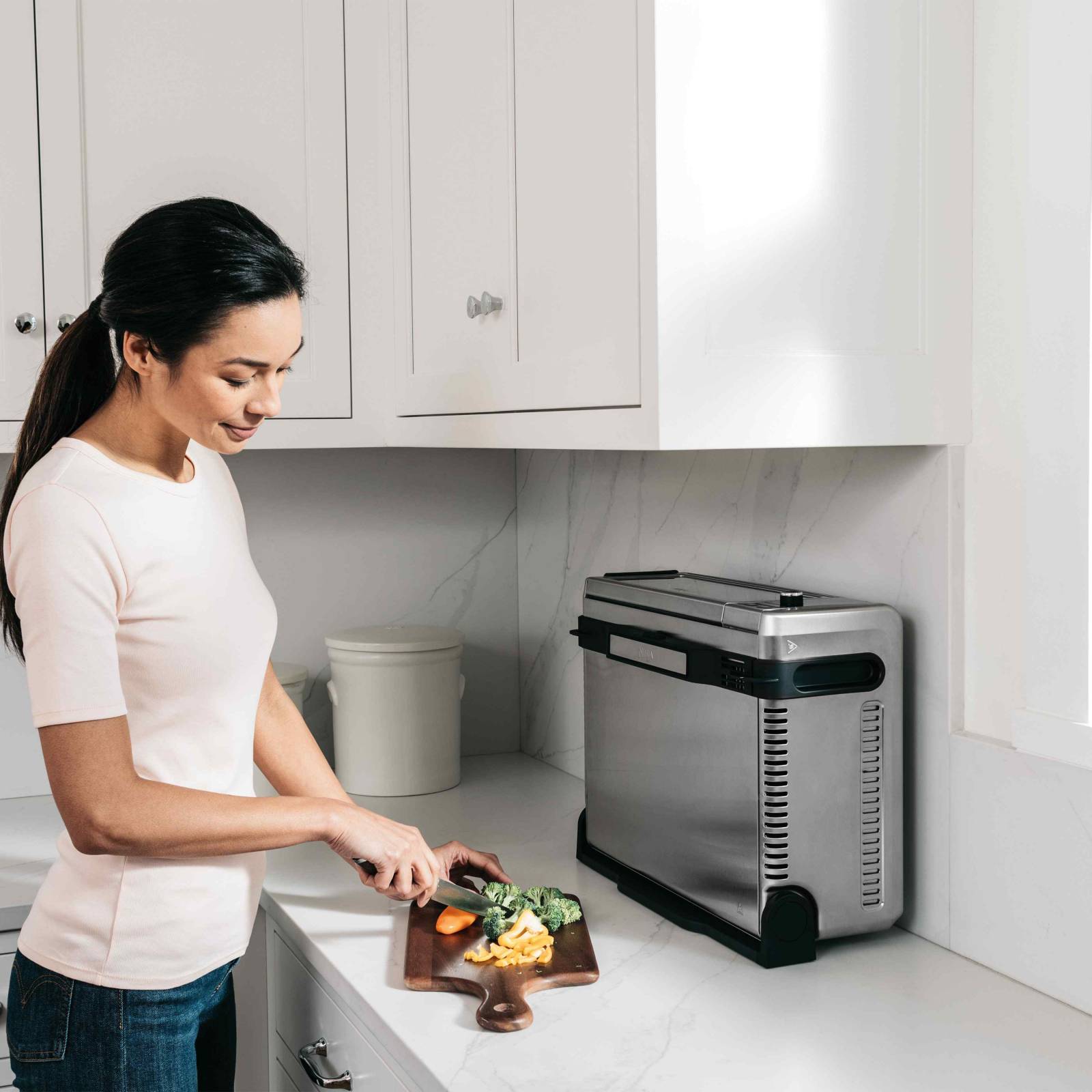 Horno de mesa eléctrico Ninja Foodi SP101 8 en 1 plata, sin aceite 