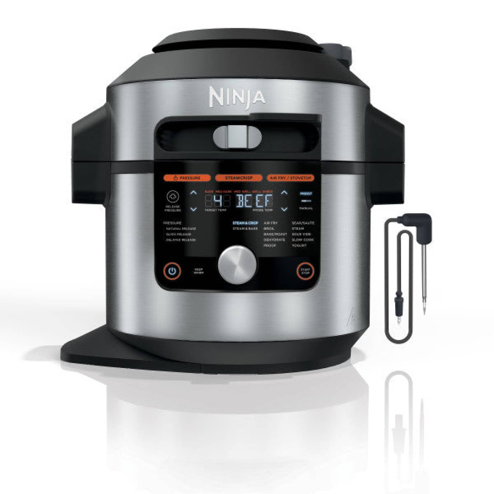 Olla de presión multifuncional Ninja Foodi OL701 7 L, con air fryer 14 en 1, gris 