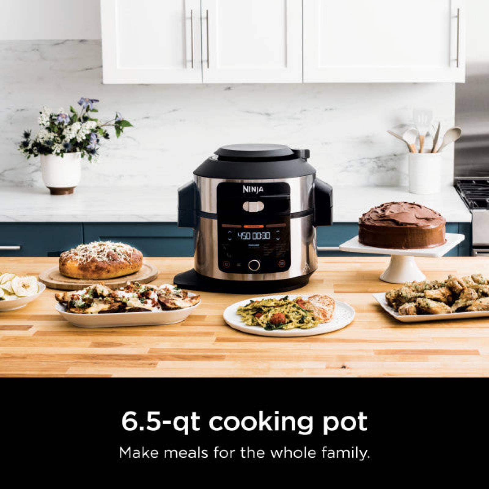 Olla de presión Ninja Foodi OL501 6.1 L, con air fryer 14 en 1, negra 