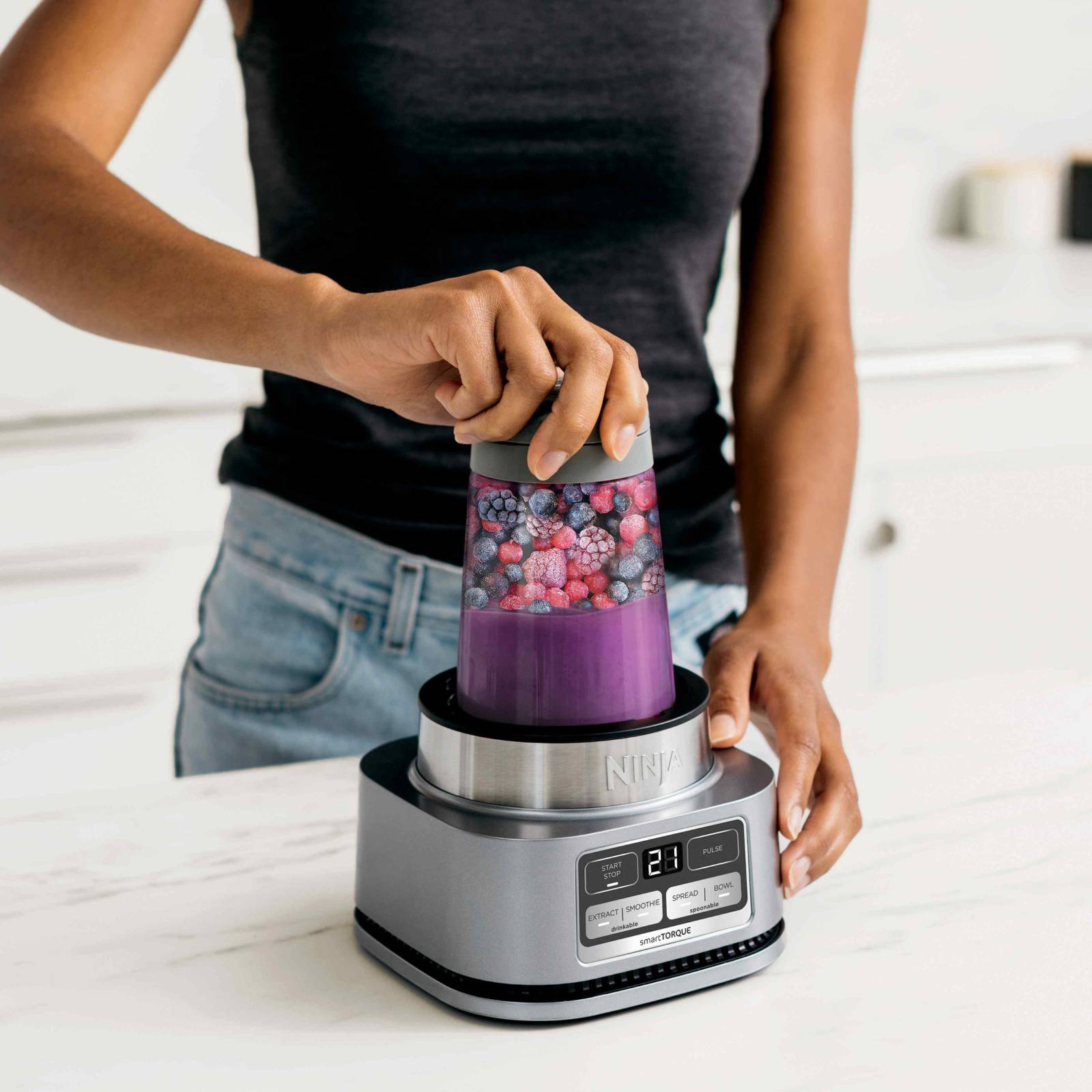 Licuadora Ninja SS101 4 programas, 1000 watts, 1.3 hp, plata 