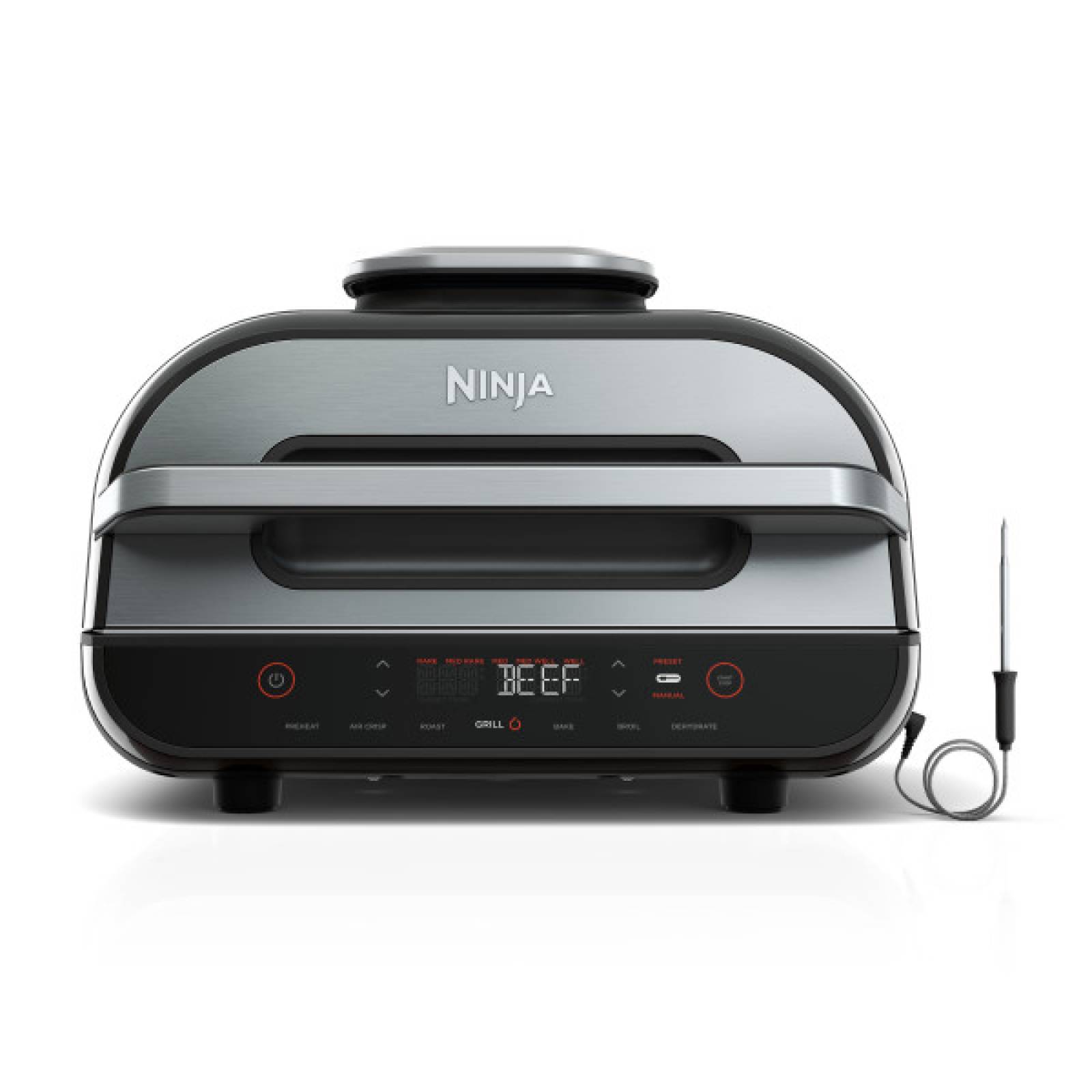 Parrilla eléctrica multifuncional Ninja Foodi FG551 6 en 1, termómetro, negro