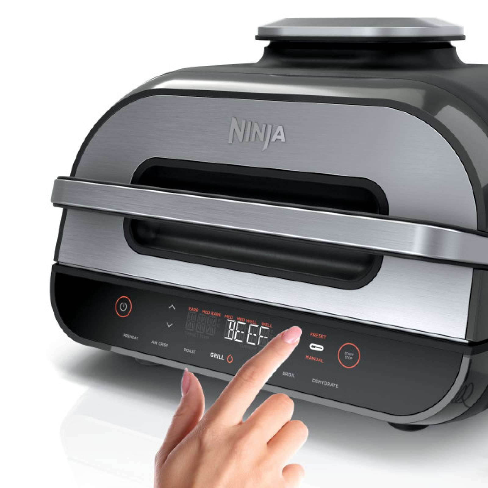 Parrilla eléctrica multifuncional Ninja Foodi FG551 6 en 1, termómetro, negro