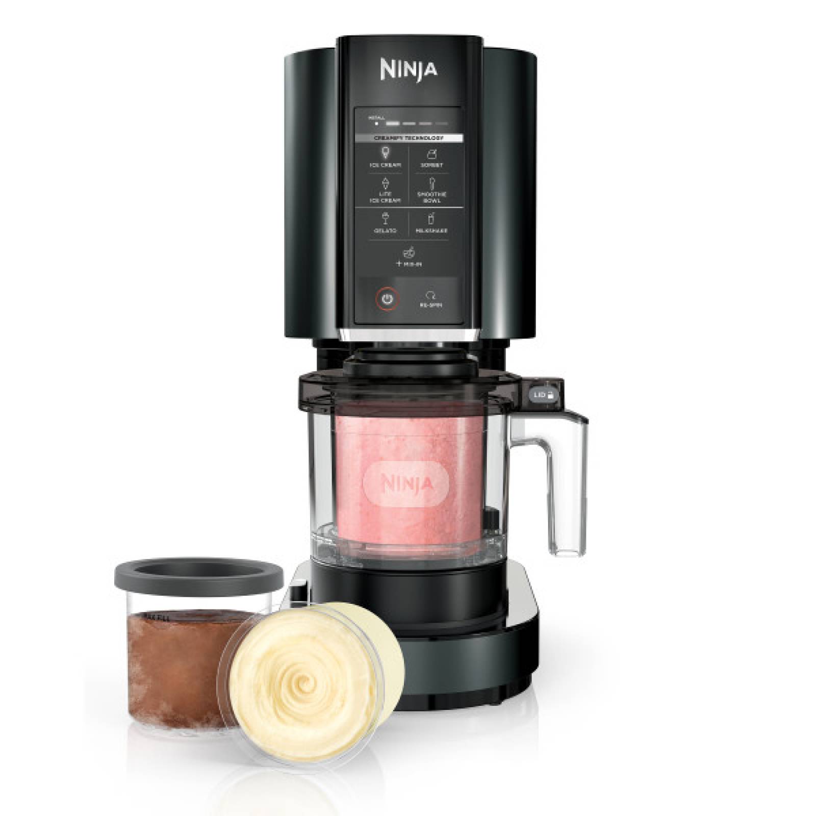 Máquina para hacer helados Ninja CREAMi ice maker CN305A, 7 programas, 3 recipientes de 473ml, negro
