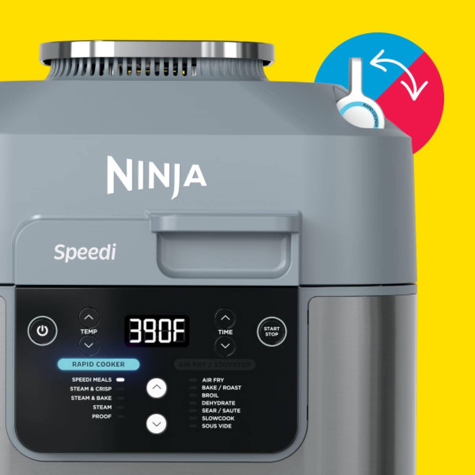 Freidora de aire Ninja Speedi SF301 5.6 L,12 en 1, plata 