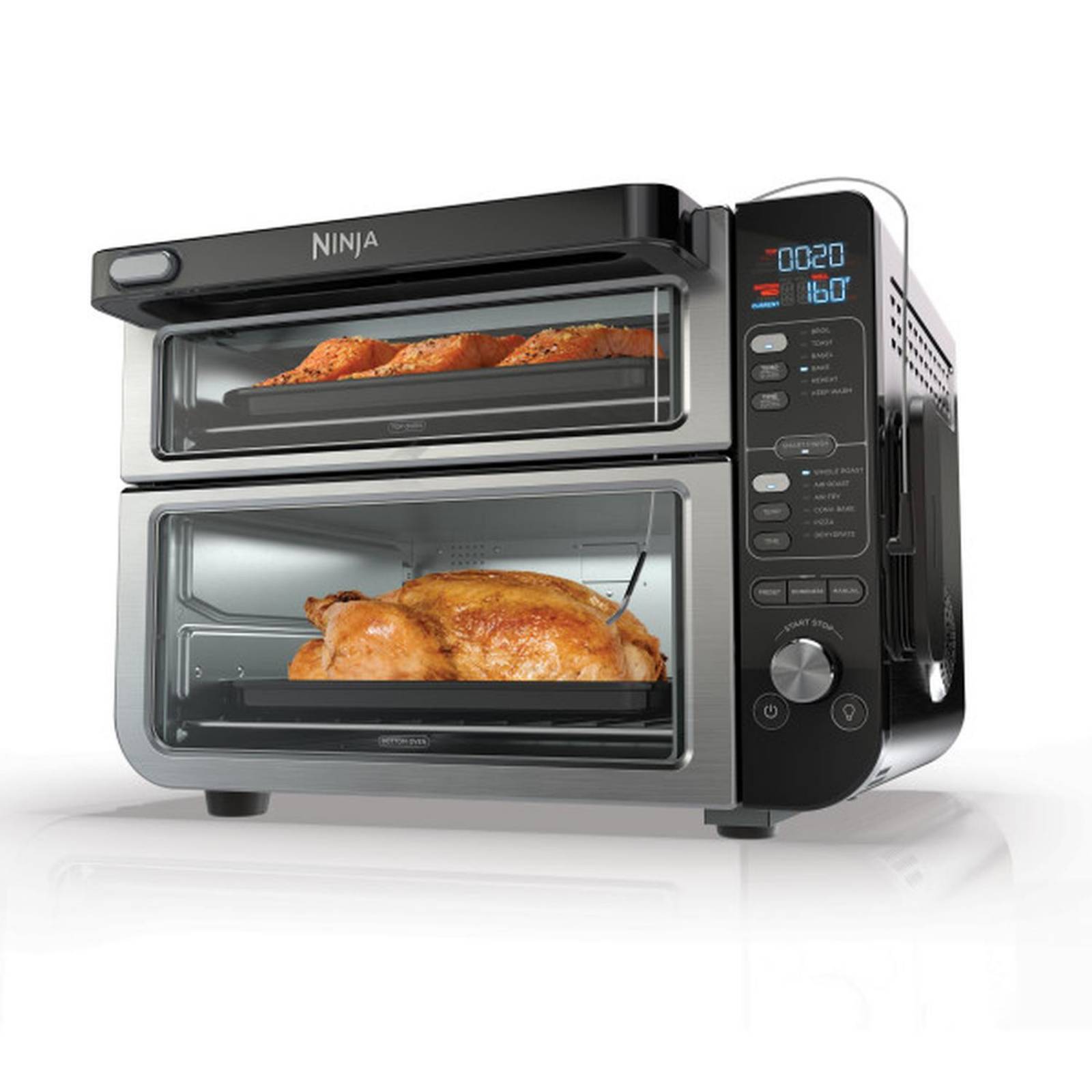 Horno de mesa eléctrico  Ninja Foodi DCT451 12 en 1 negro, FlexDoor, con termometro, negro, sin aceite 