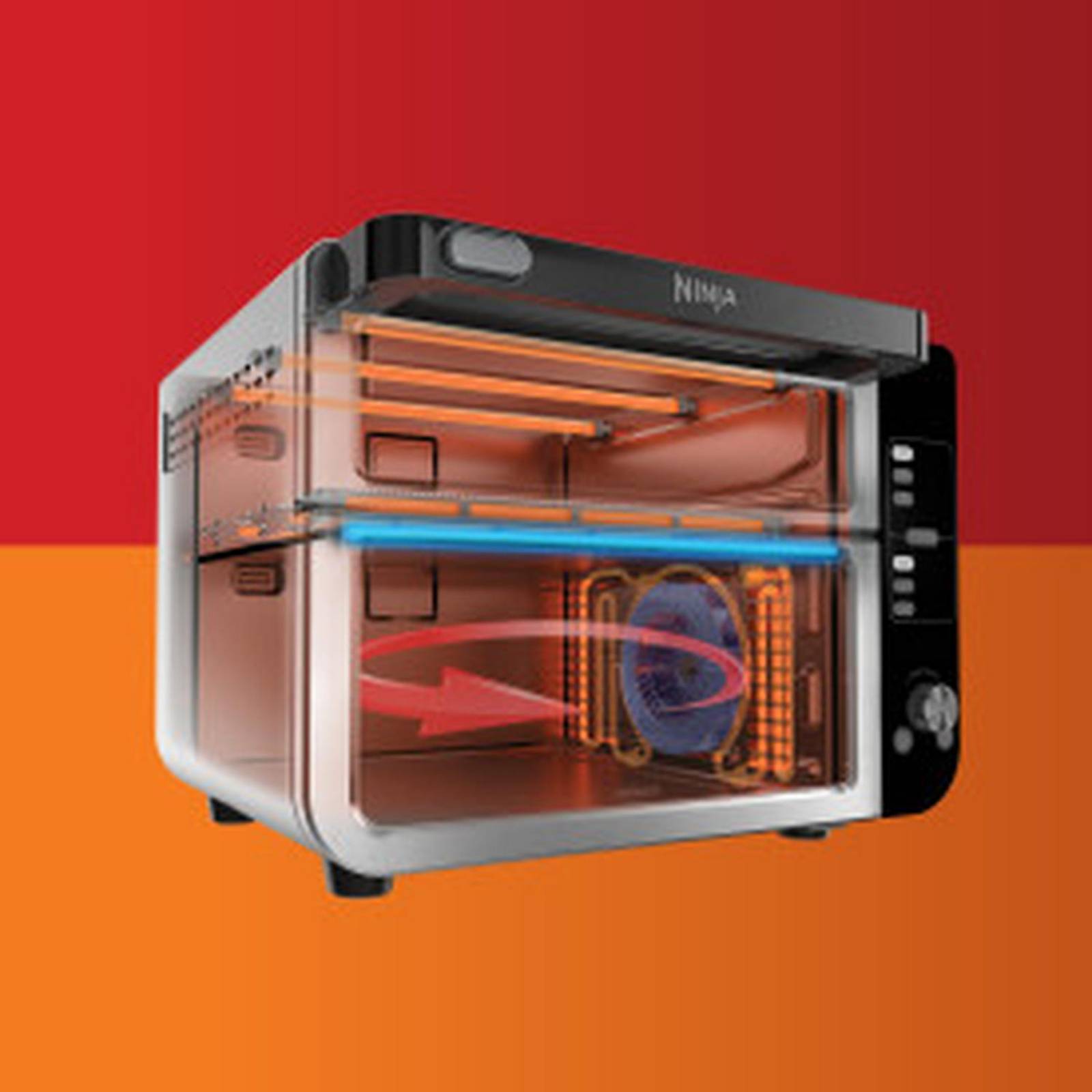 Horno de mesa eléctrico  Ninja Foodi DCT451 12 en 1 negro, FlexDoor, con termometro, negro, sin aceite 