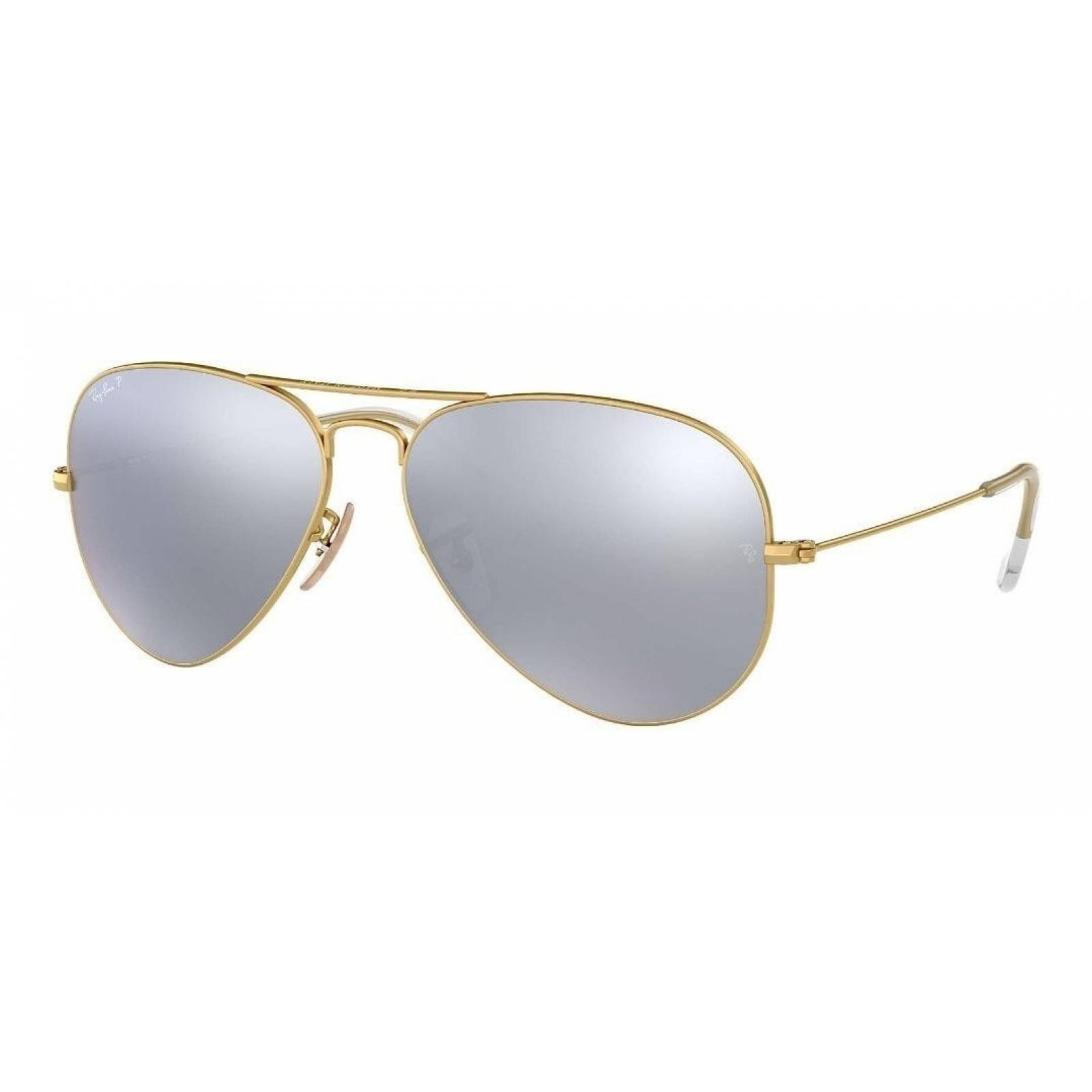 Ray Ban Rb3025 112/w3 Aviador Polarizado Plata Espejo Dorado