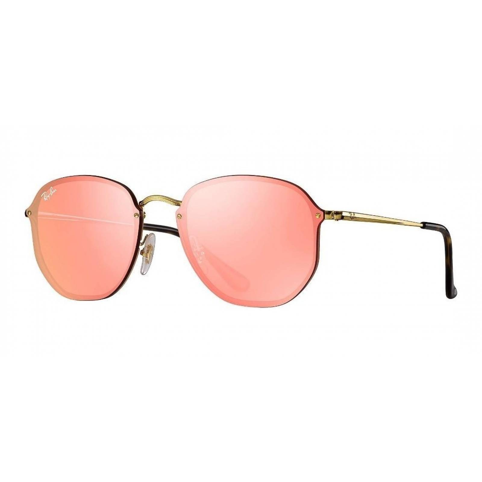 Ray Ban Rb3579n 001/e4 Hexagonal Blaze Rosa Espejo Dorado