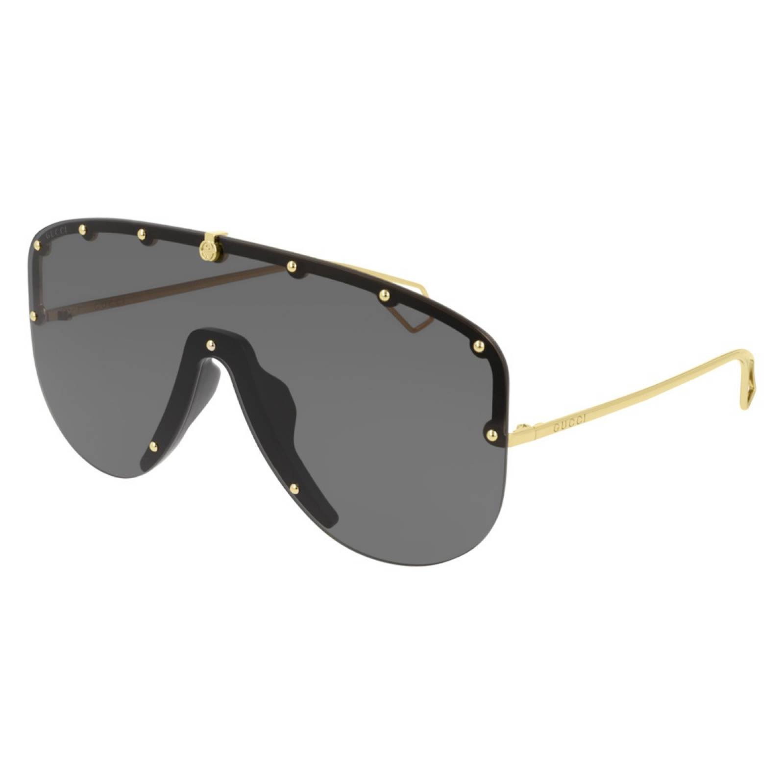 Gucci GG0667S 001 Aviator Fashion Negro Dorado Original