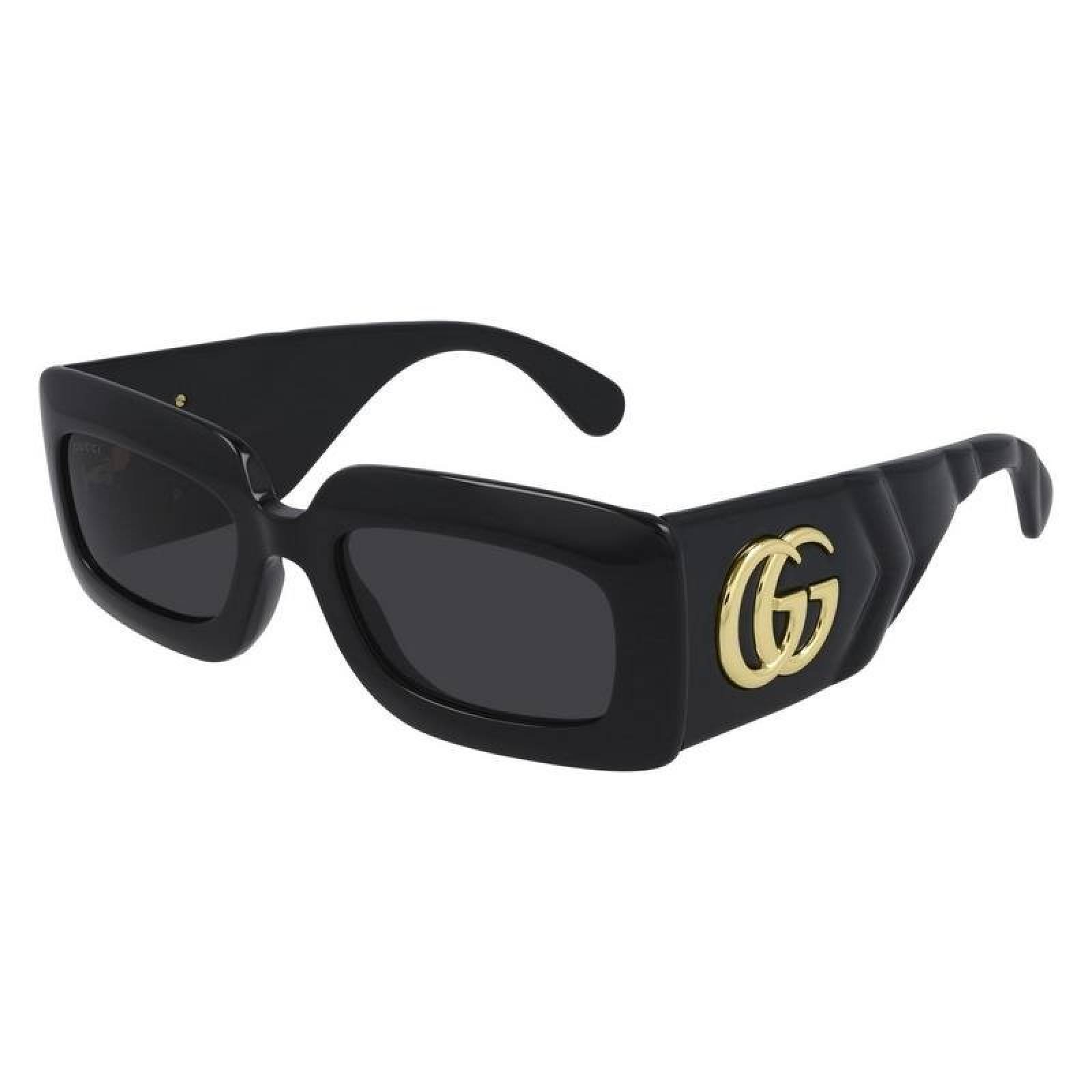 Gucci Gg0811S 001 Square Shape Negro Dorado Original