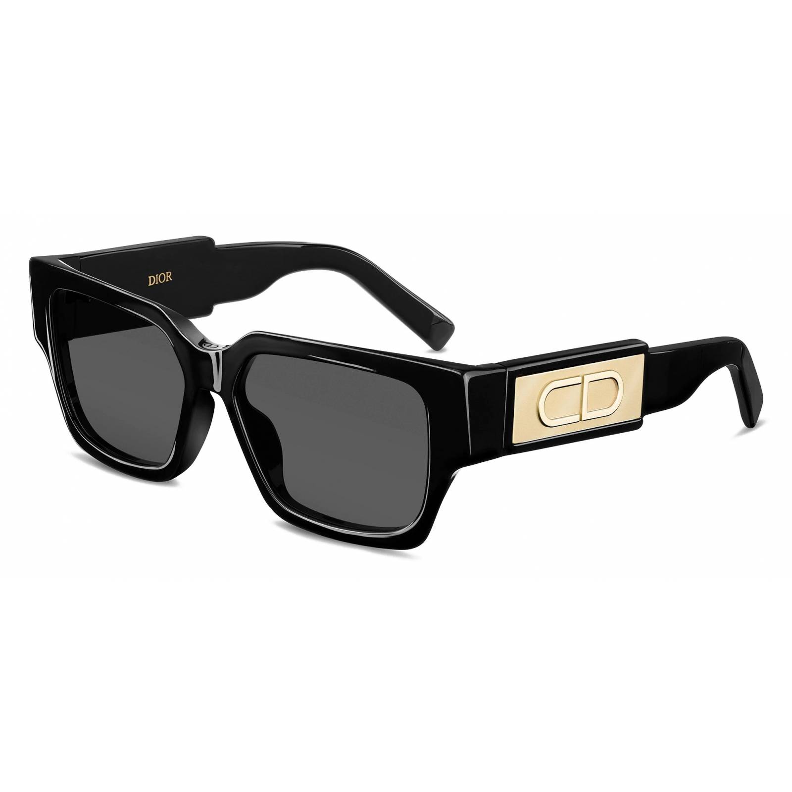 Christian Dior CD SU XR 12A0 Square Shape Negro Dorado