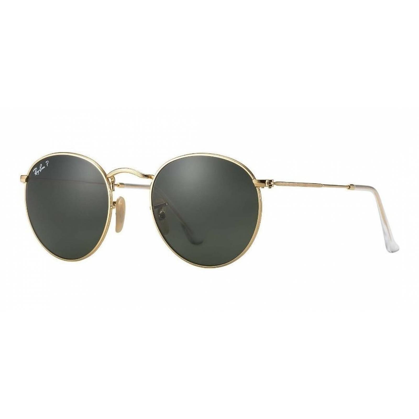 Ray Ban Rb3447 112/58 Round Metal Dorado Polarizado Mediano 50mm