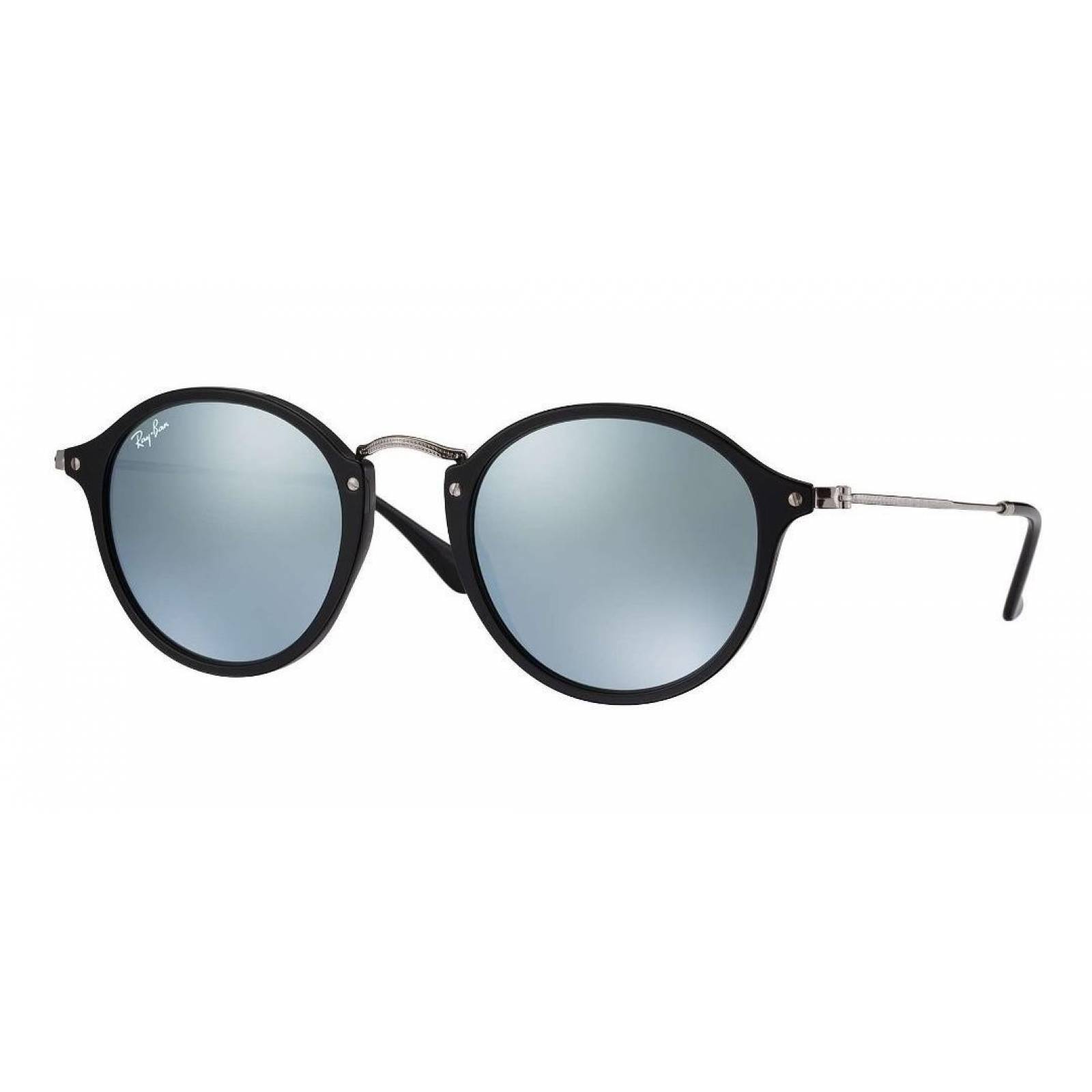 Ray Ban Rb2447 901/30 Round Fleck Plata Espejo Negro