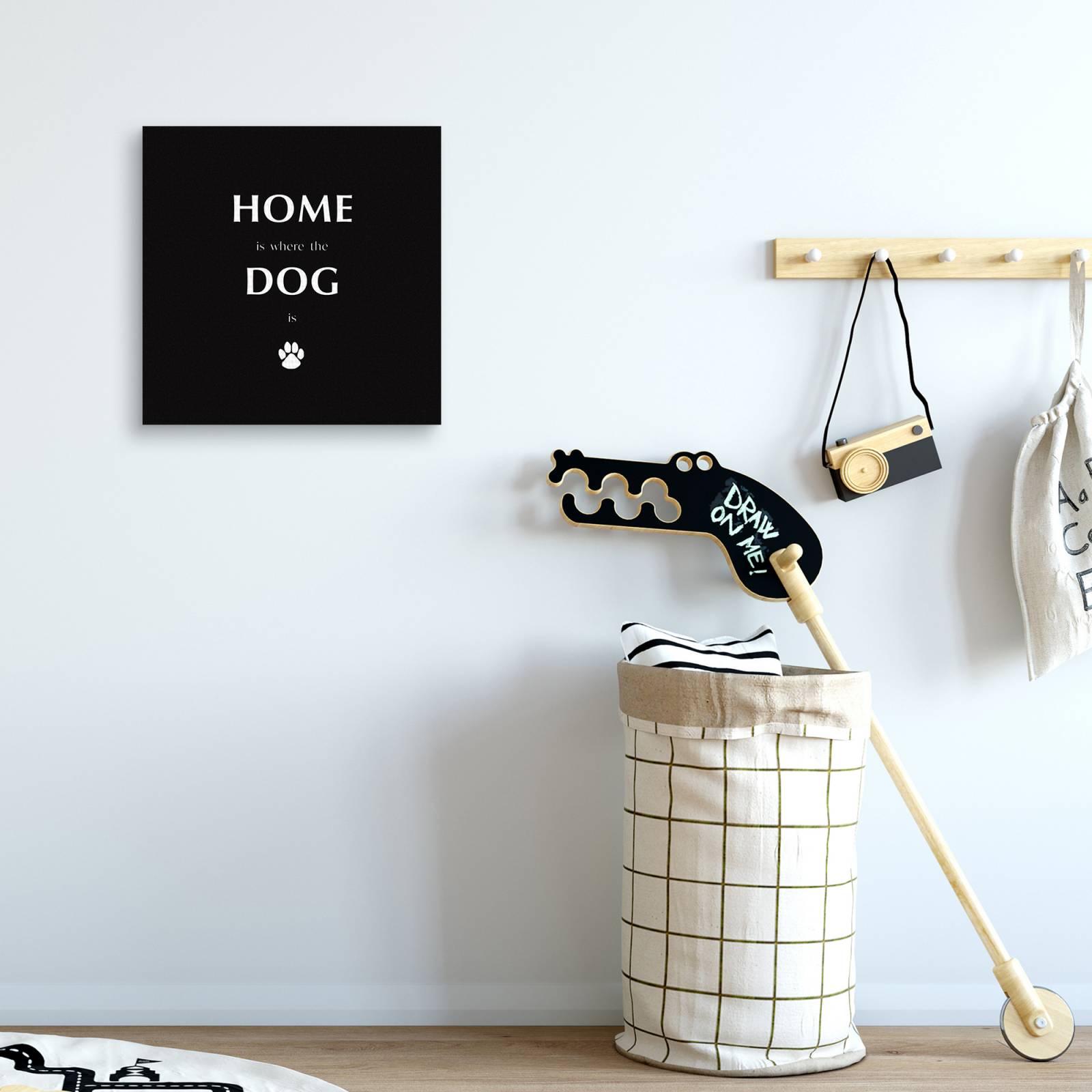 Cuadro Decorativo - Perro casero en negro