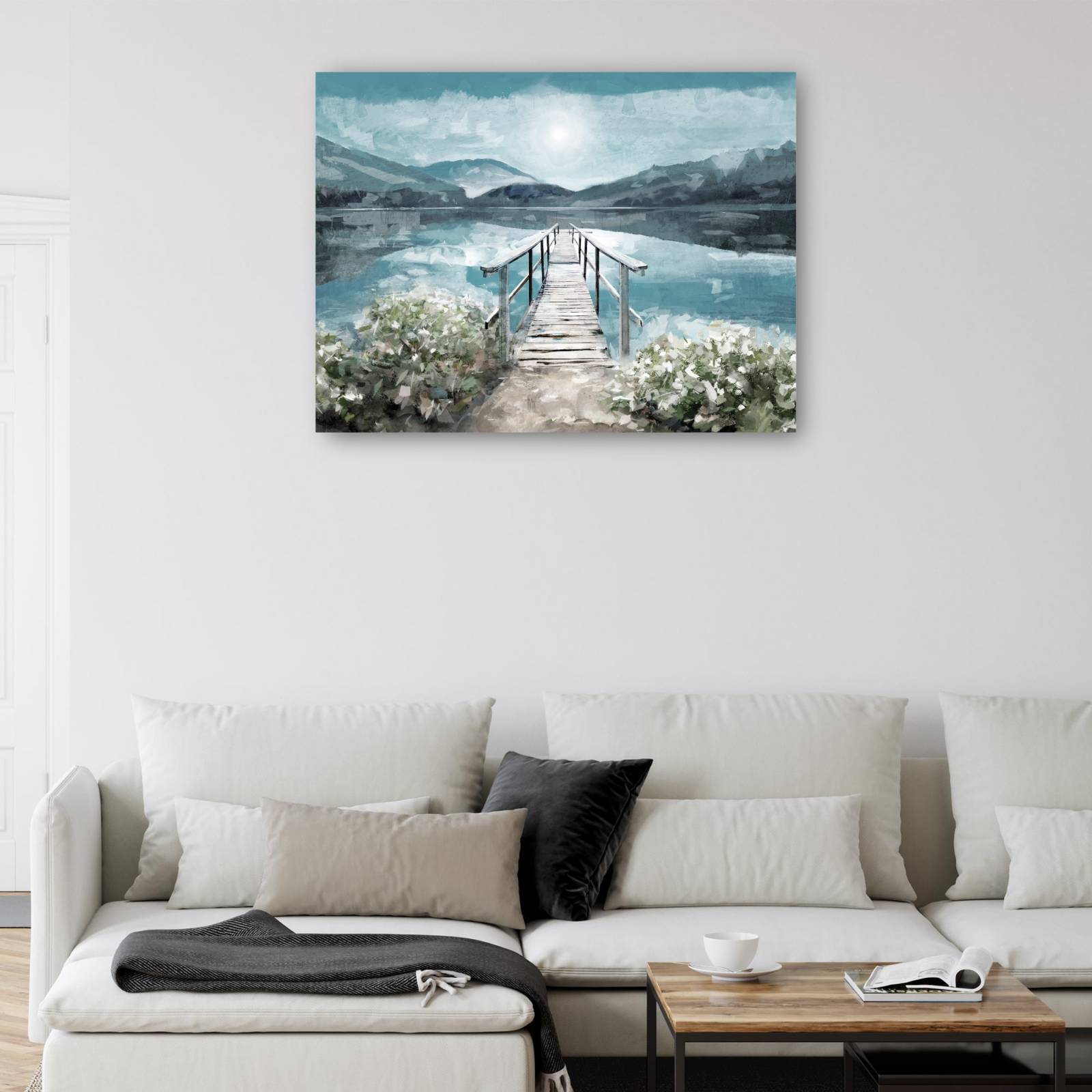 Cuadro Decorativo - Luz del amanecer junto al lago 76 cm x 102 cm