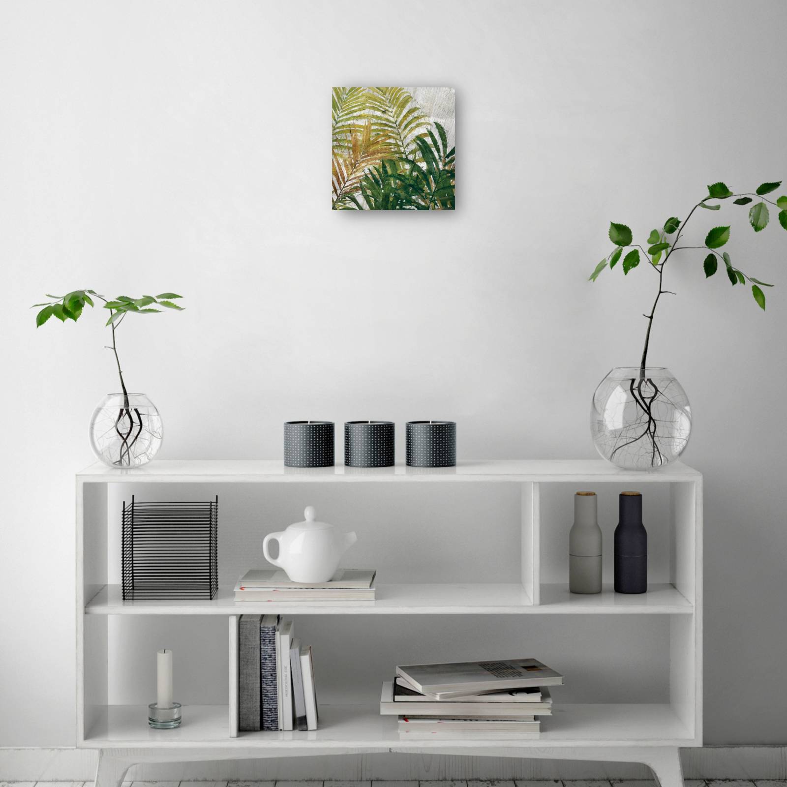 Cuadro Decorativo - hojas tropicales 30 cm x 30 cm
