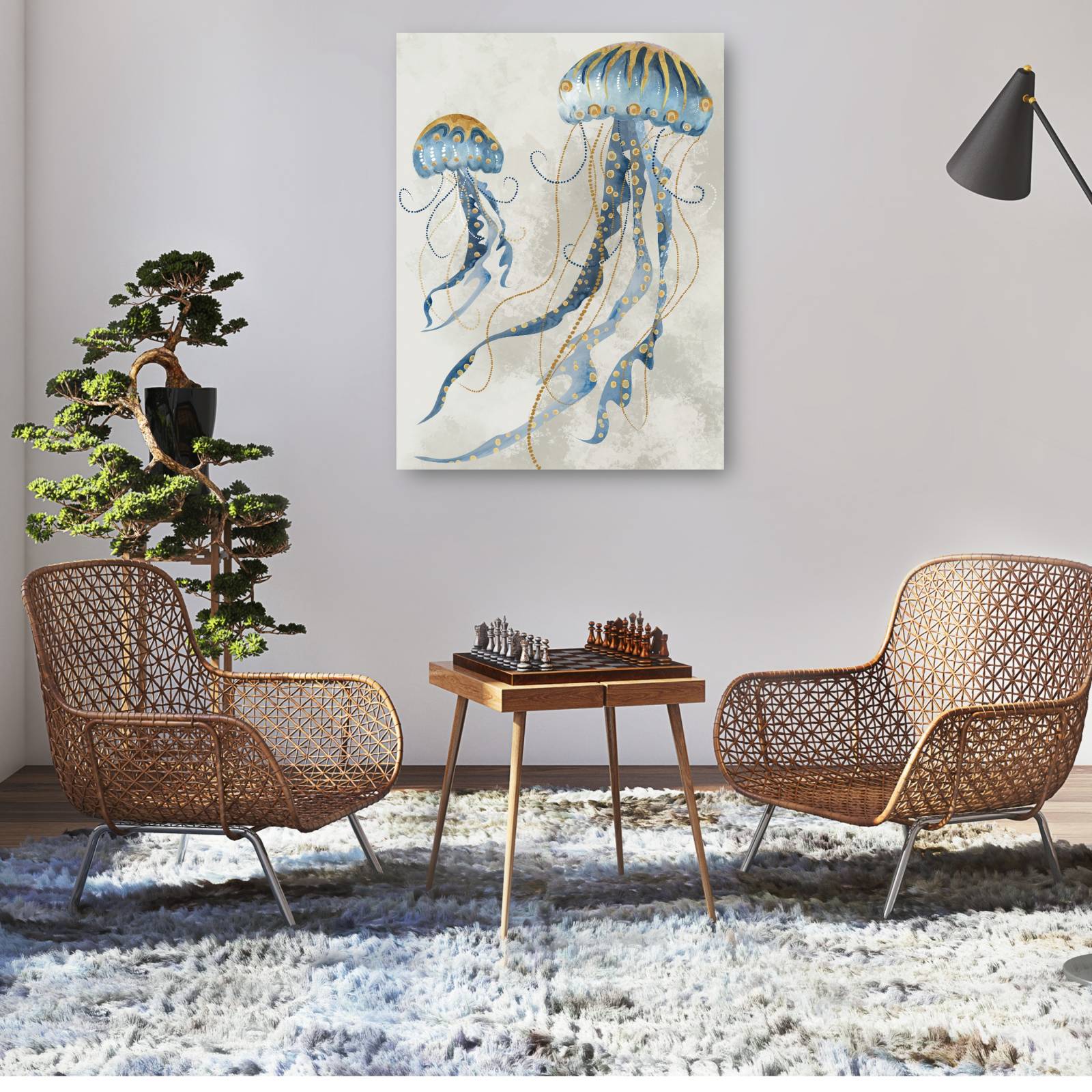 Cuadro Decorativo - Medusas de mar II 102 cm x 76 cm