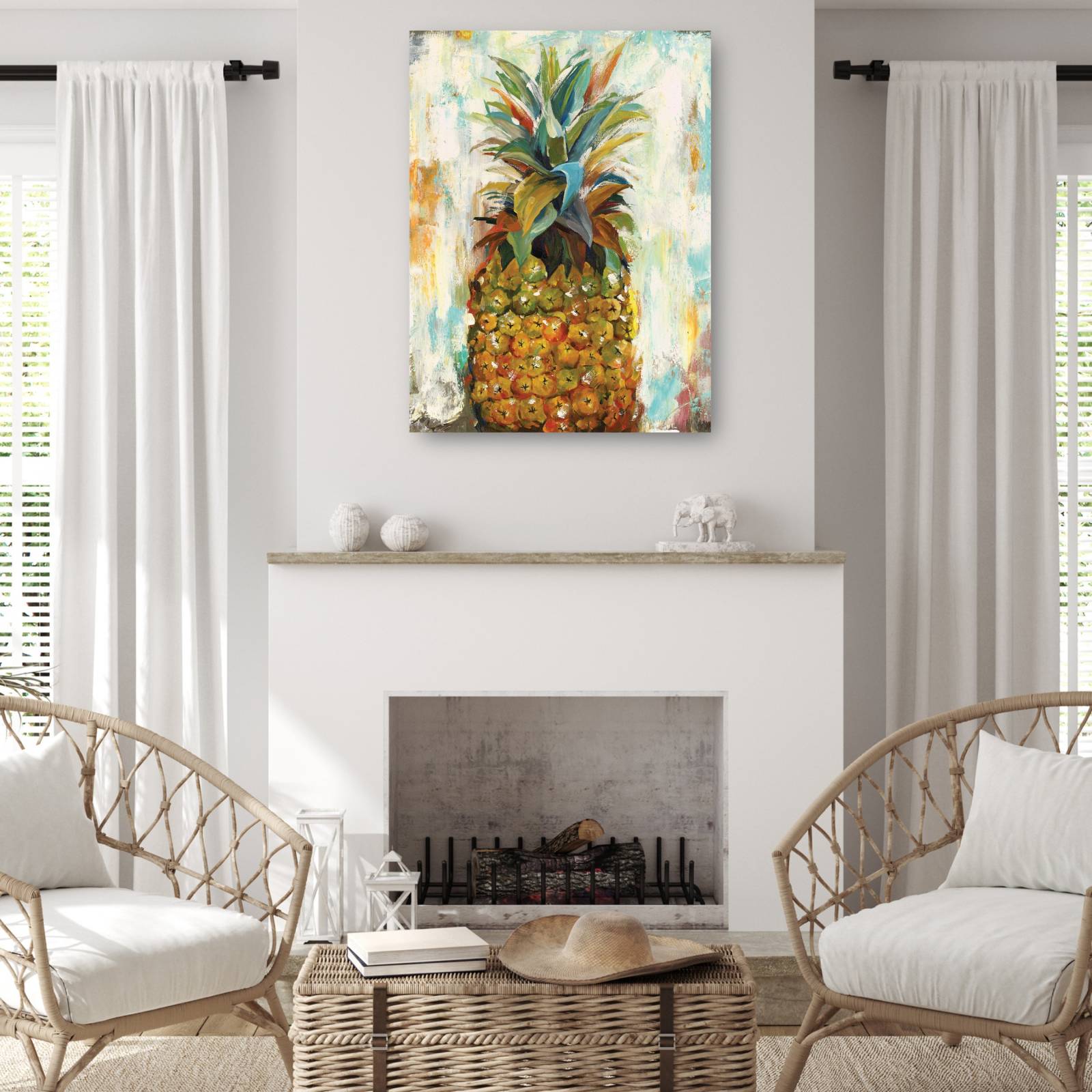 Cuadro Decorativo - Retrato de piña 92 cm x 69 cm