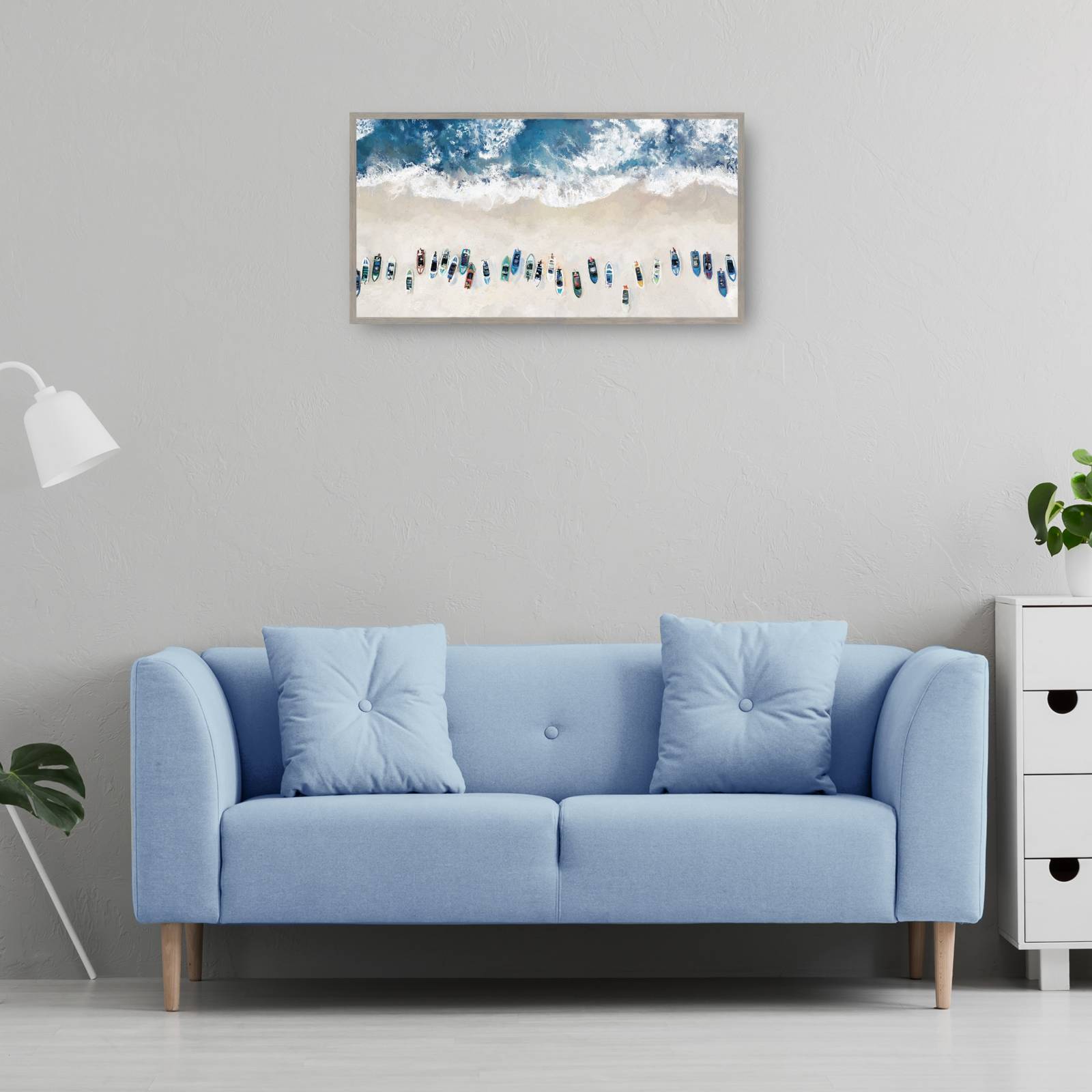 Cuadro Decorativo - playa abajo 66 cm x 124 cm