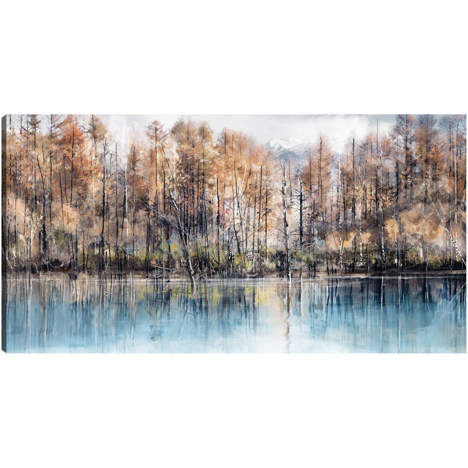 Cuadro Decorativo - árboles del lago 53 cm x 102 cm