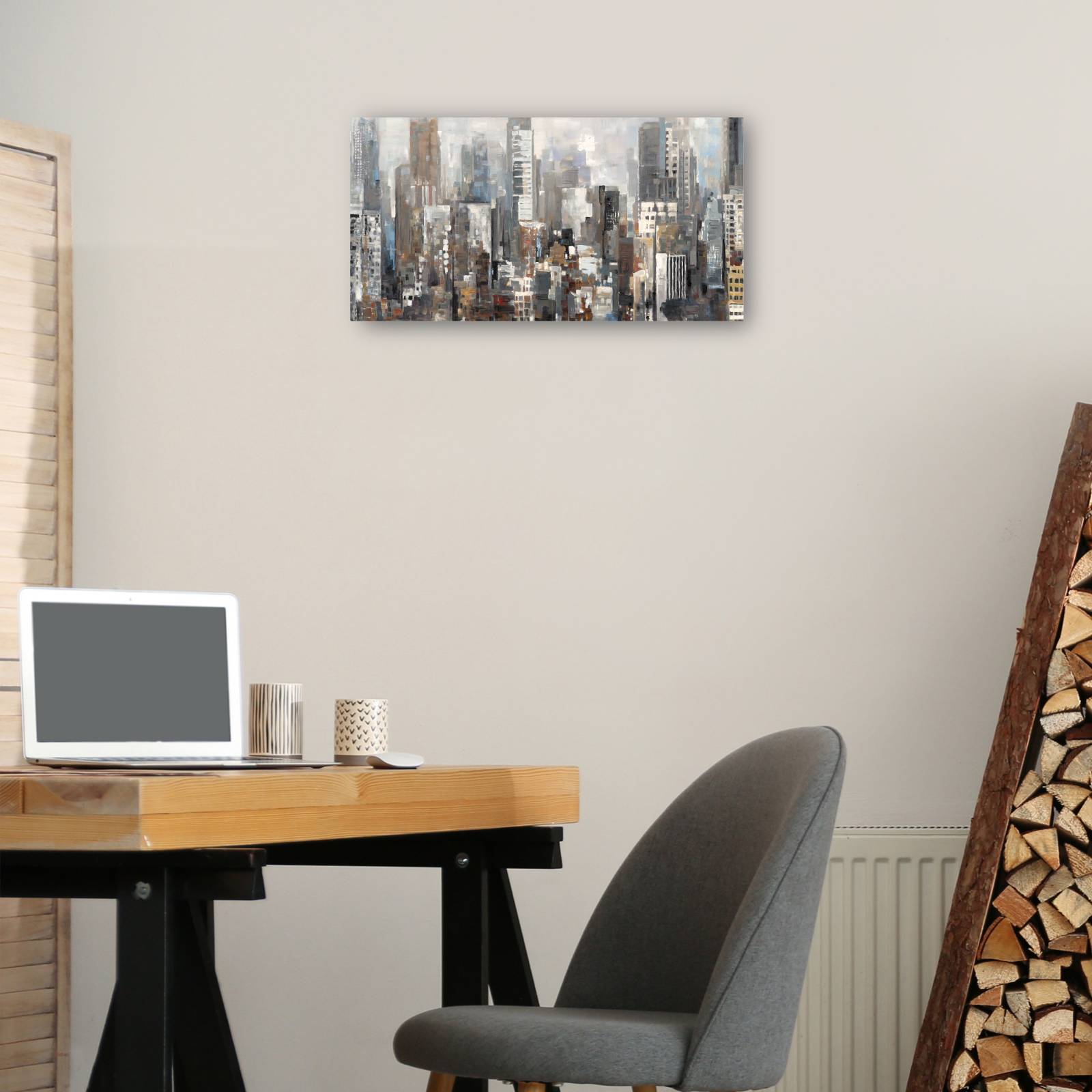 Cuadro Decorativo - siluetas de la ciudad 63 cm x 33 cm