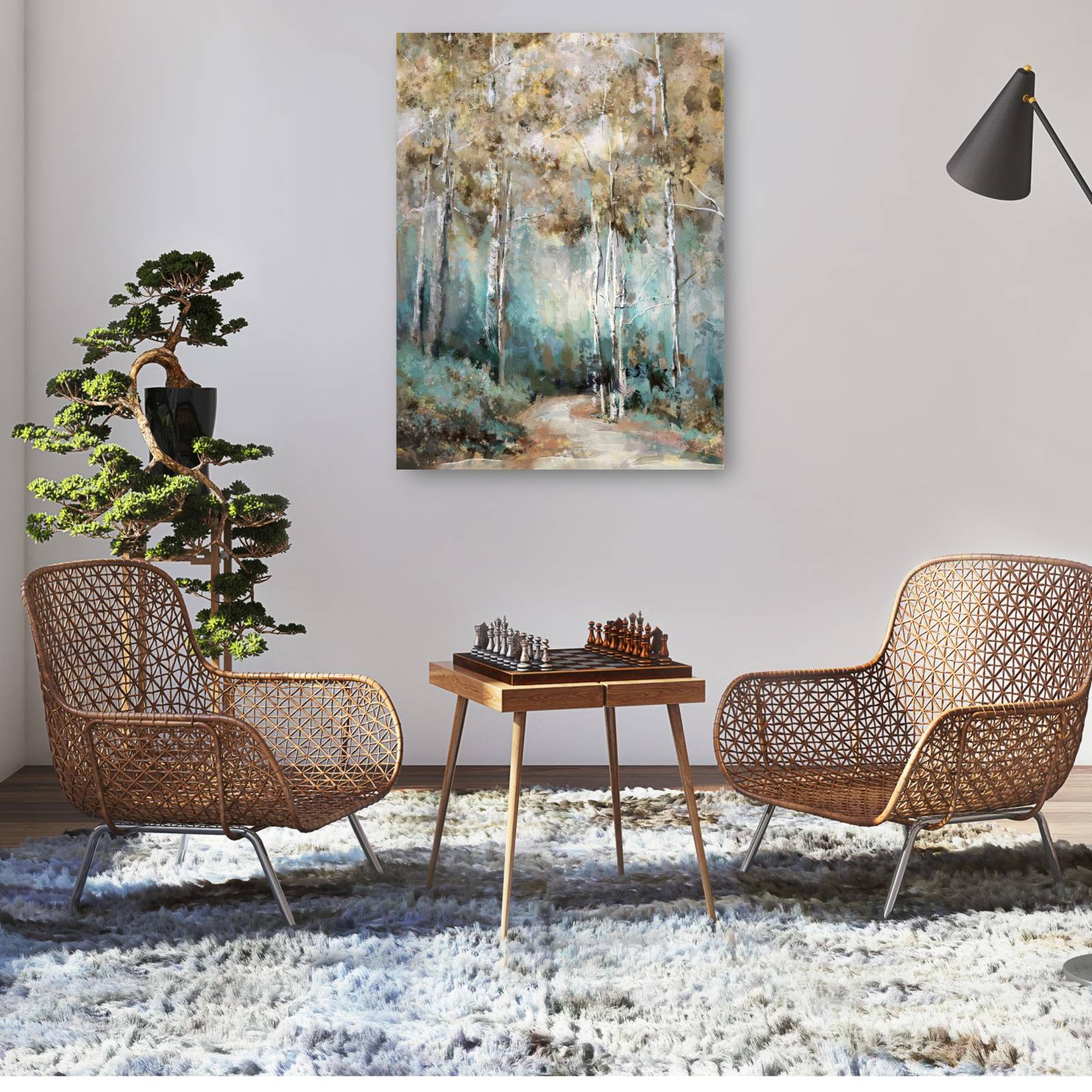 Cuadro Decorativo - Camino sinuoso 102 cm x 76 cm