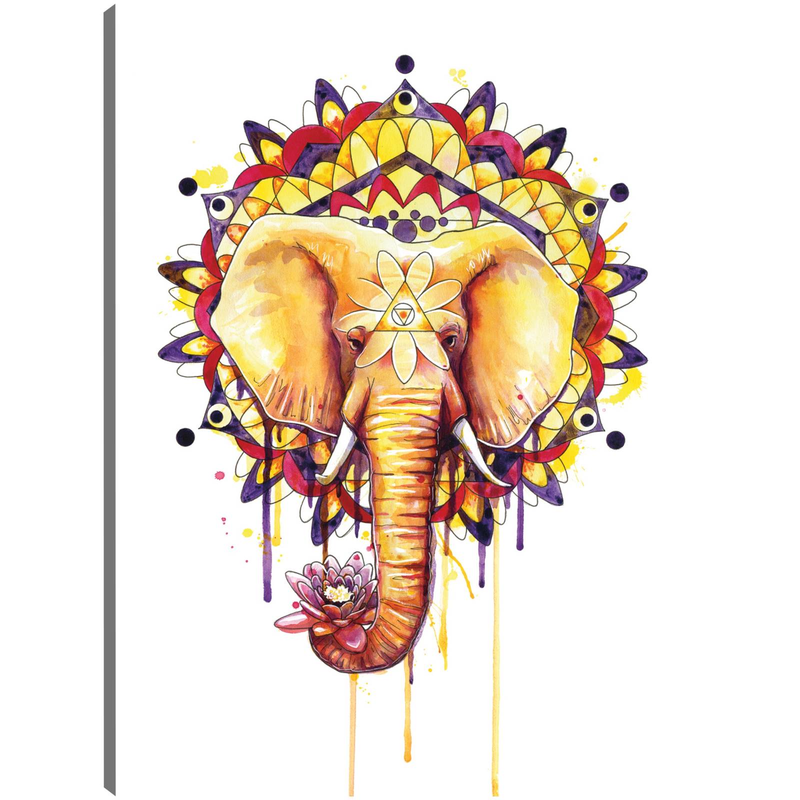 Cuadro Decorativo Mandala de elefante 53 cm x 71 cm