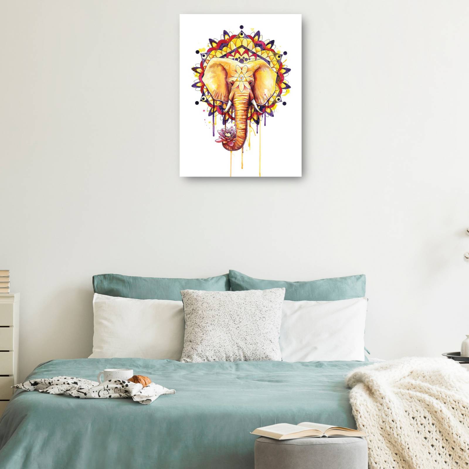 Cuadro Decorativo Mandala de elefante 53 cm x 71 cm