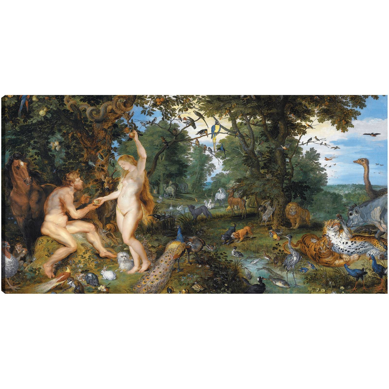 Cuadro Decorativo El jardin del Eden con la caida del hombre 64 cm x 33 cm