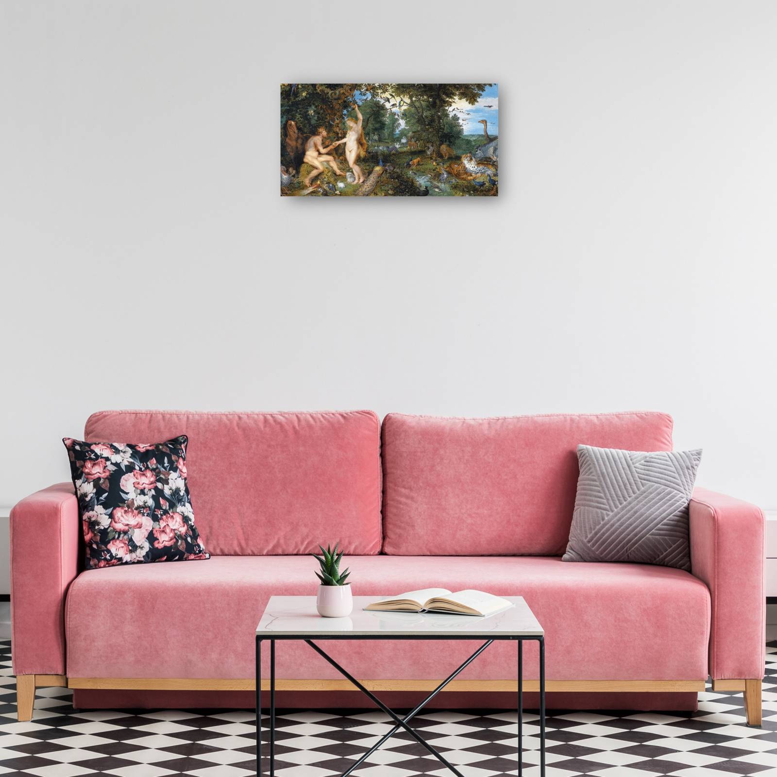 Cuadro Decorativo El jardin del Eden con la caida del hombre 64 cm x 33 cm