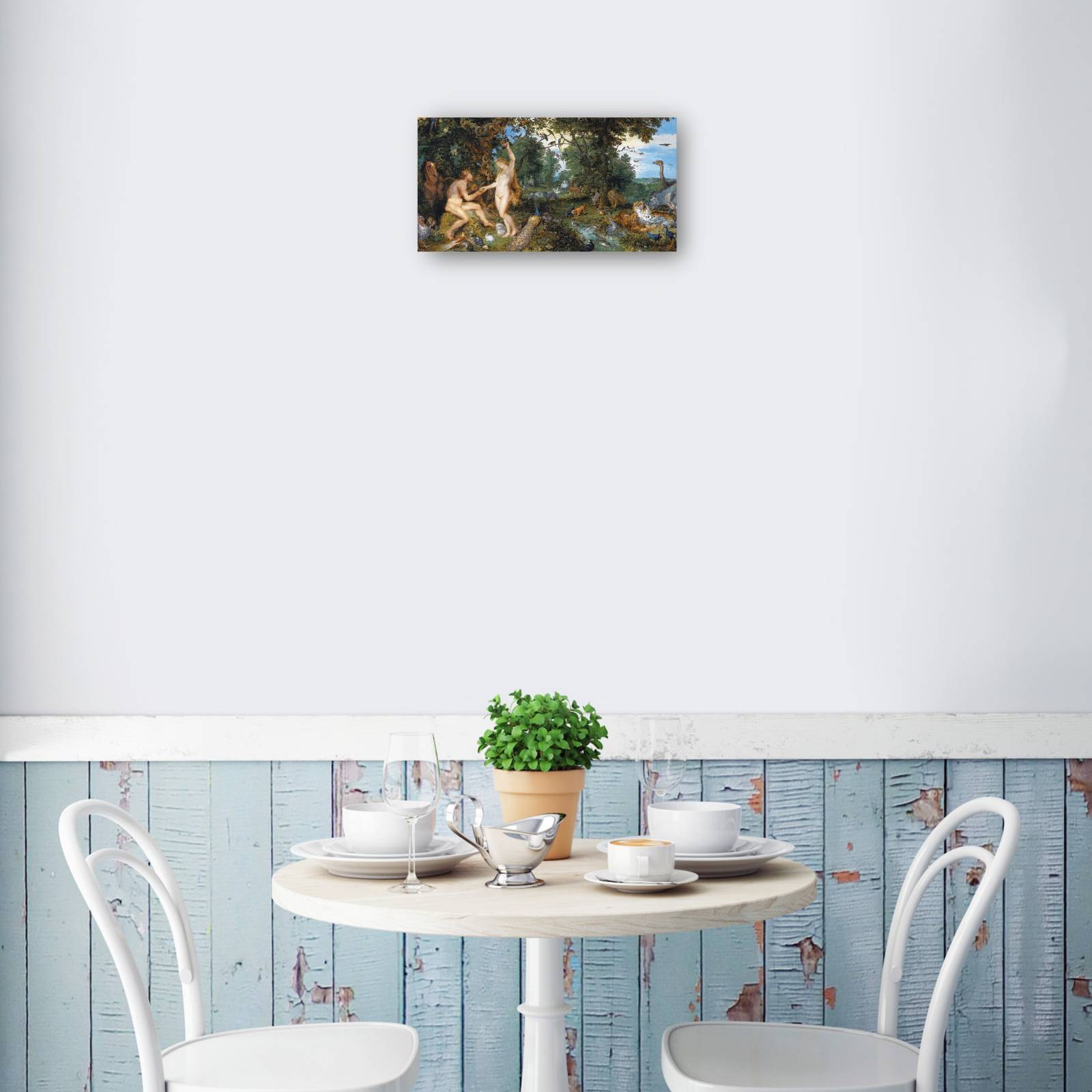 Cuadro Decorativo El jardin del Eden con la caida del hombre 89 cm x 46 cm