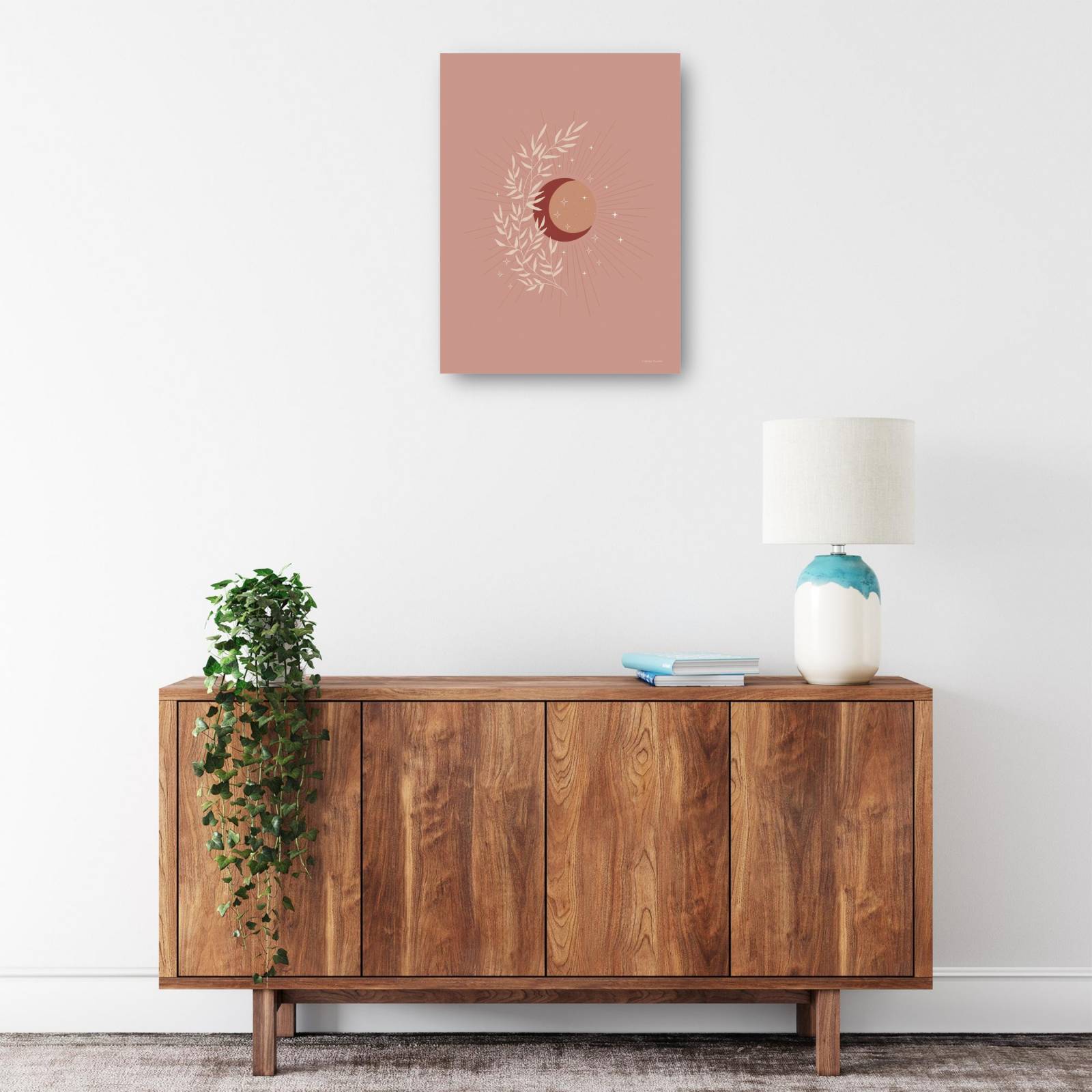 Cuadro Decorativo La Luna  el Sol y la Tierra 30 cm x 41 cm