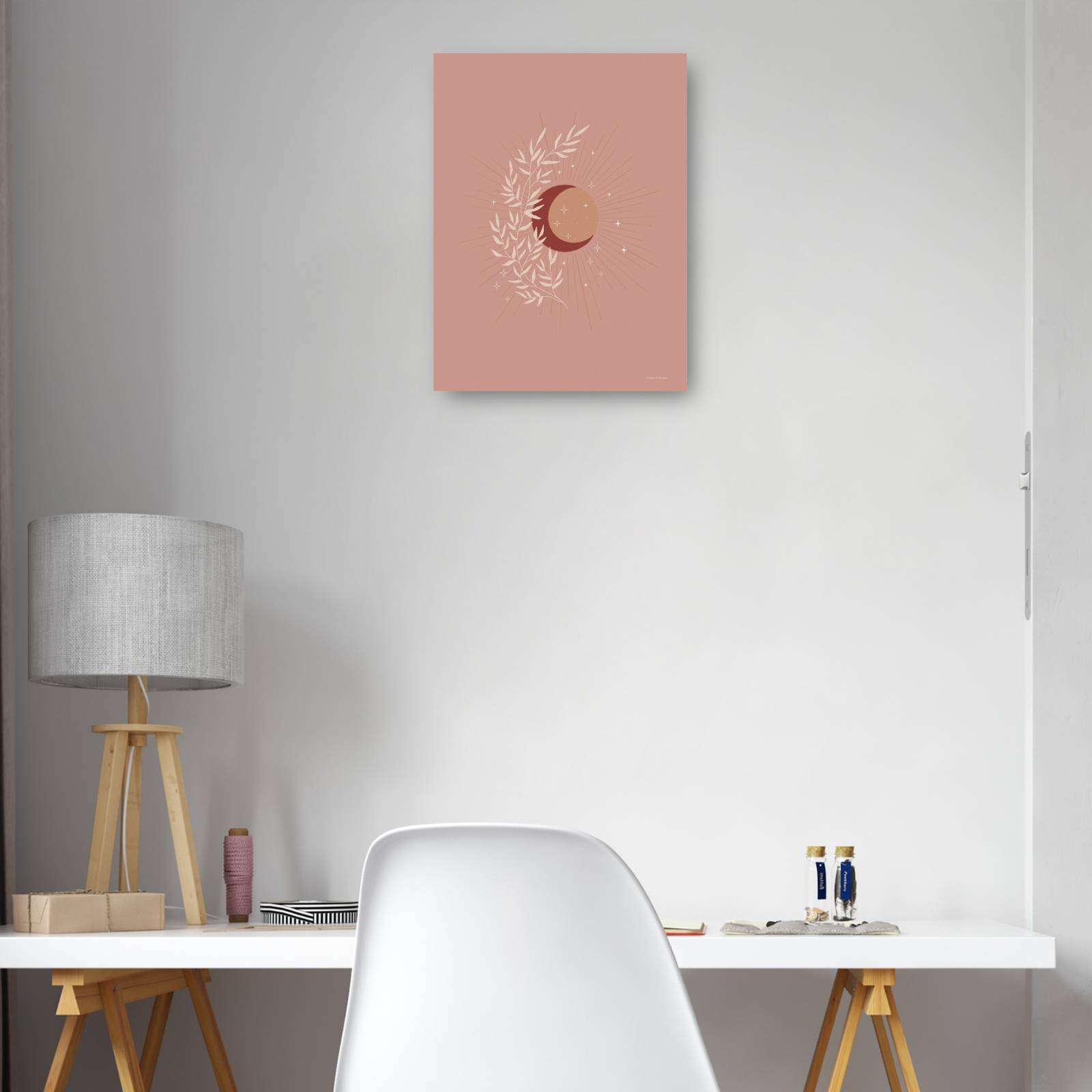 Cuadro Decorativo La Luna  el Sol y la Tierra 30 cm x 41 cm