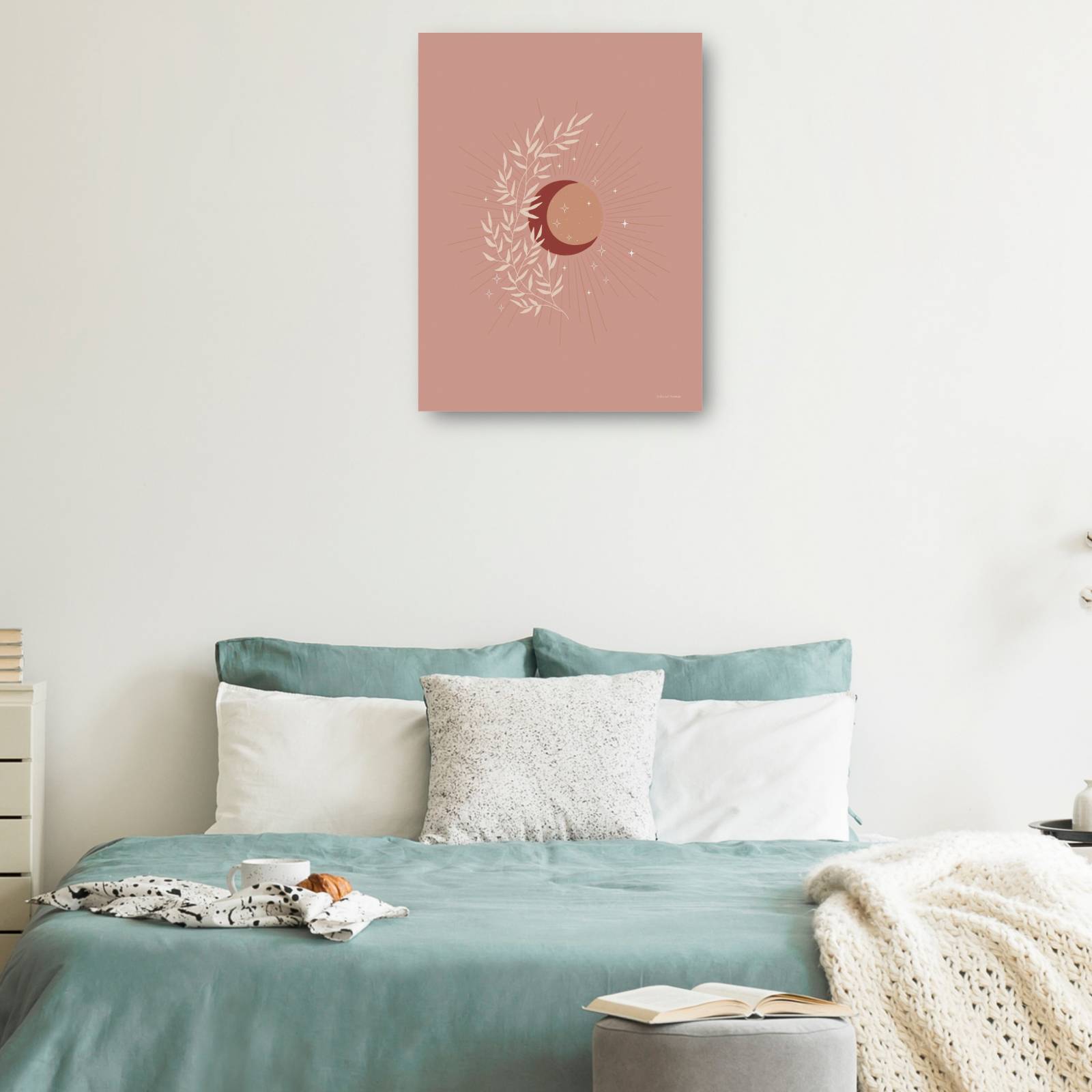 Cuadro Decorativo La Luna  el Sol y la Tierra 38 cm x 51 cm