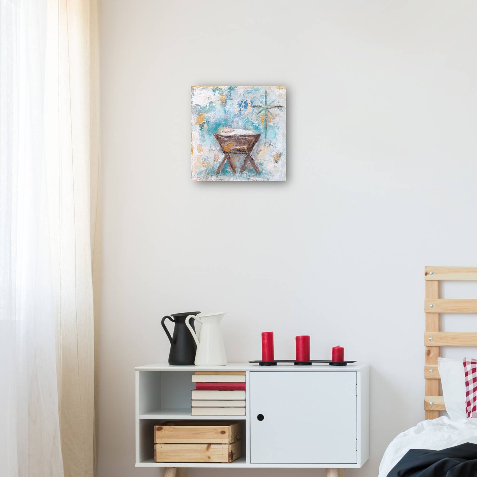 Cuadro Decorativo Pesebre 36 cm x 36 cm