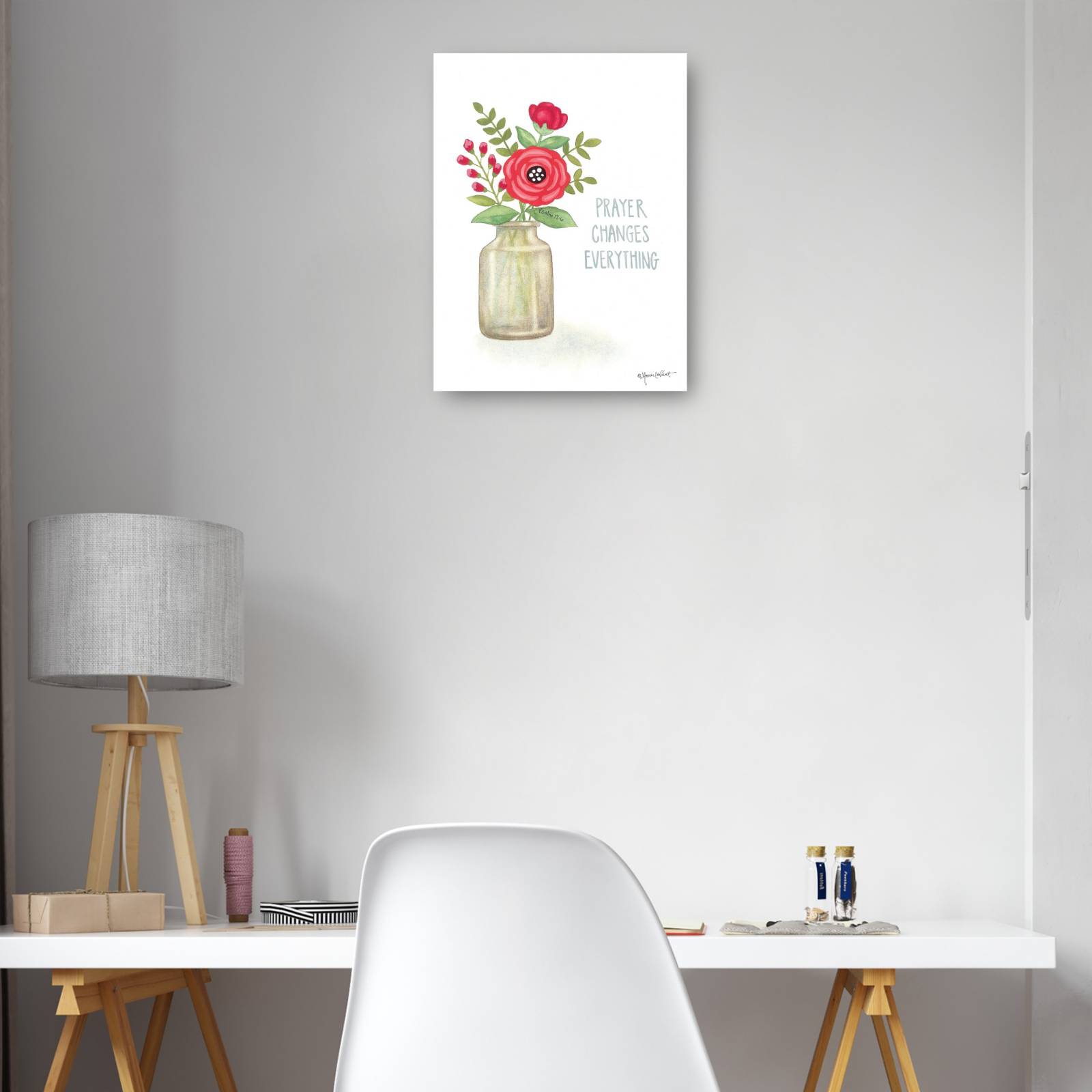 Cuadro Decorativo Flores rojas Esta bien 38 cm x 51 cm