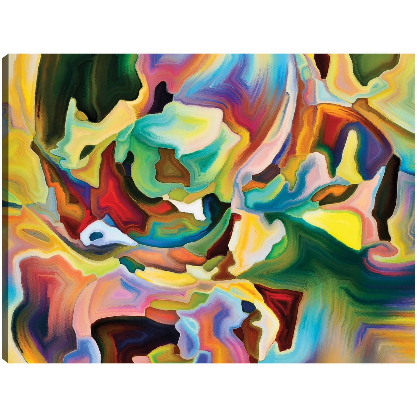 Cuadro Decorativo Formas verdes y azules dentro 51 cm x 38 cm