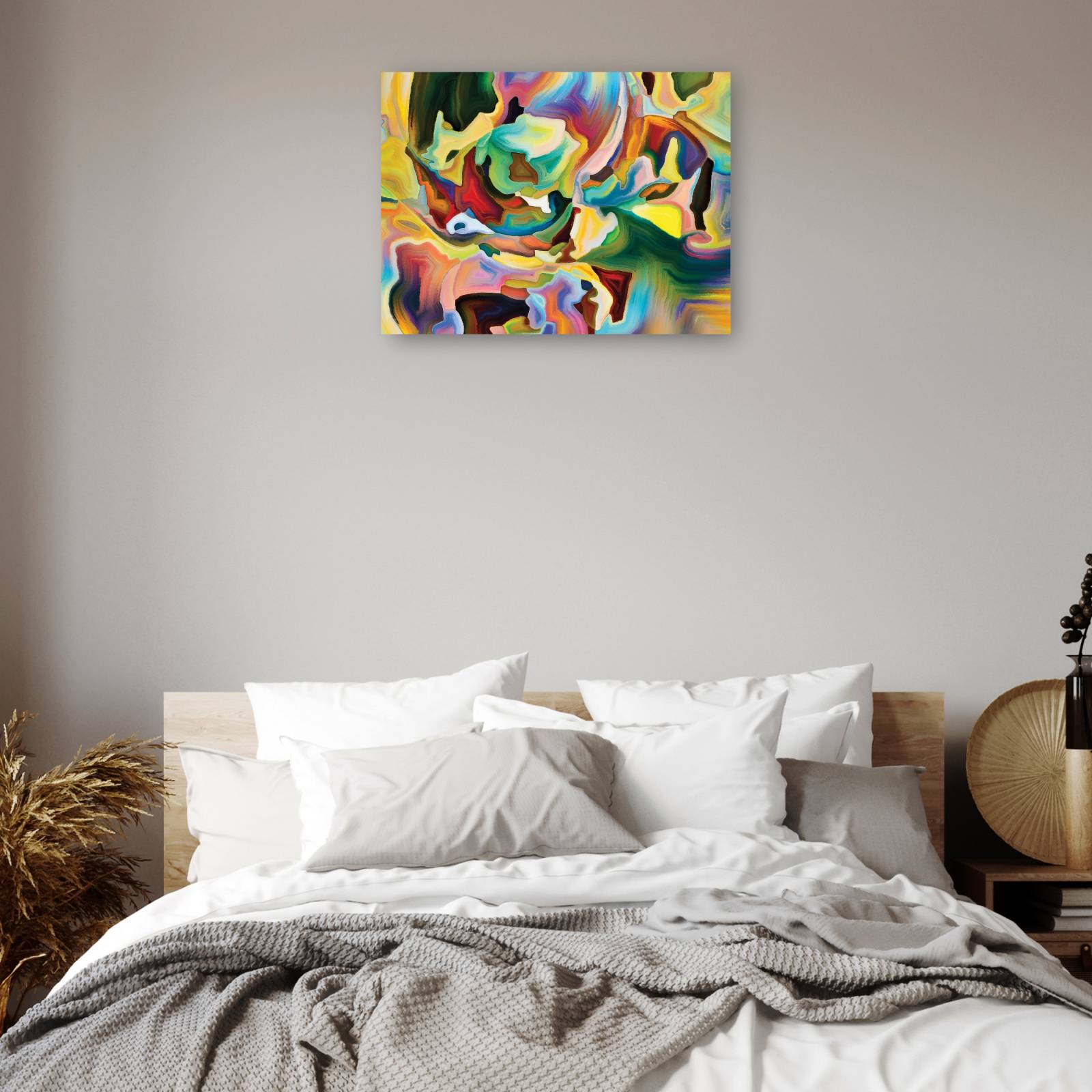 Cuadro Decorativo Formas verdes y azules dentro 51 cm x 38 cm