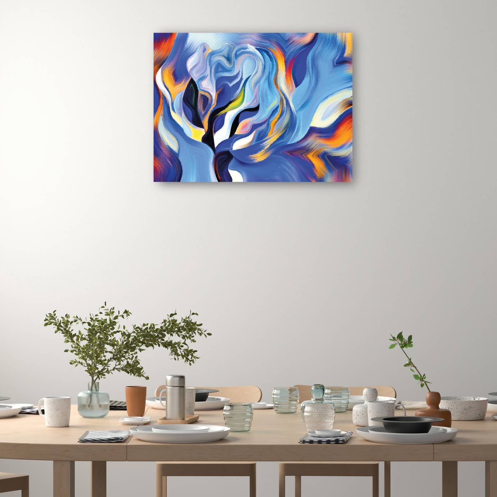 Cuadro Decorativo Las formas azules dentro 51 cm x 38 cm