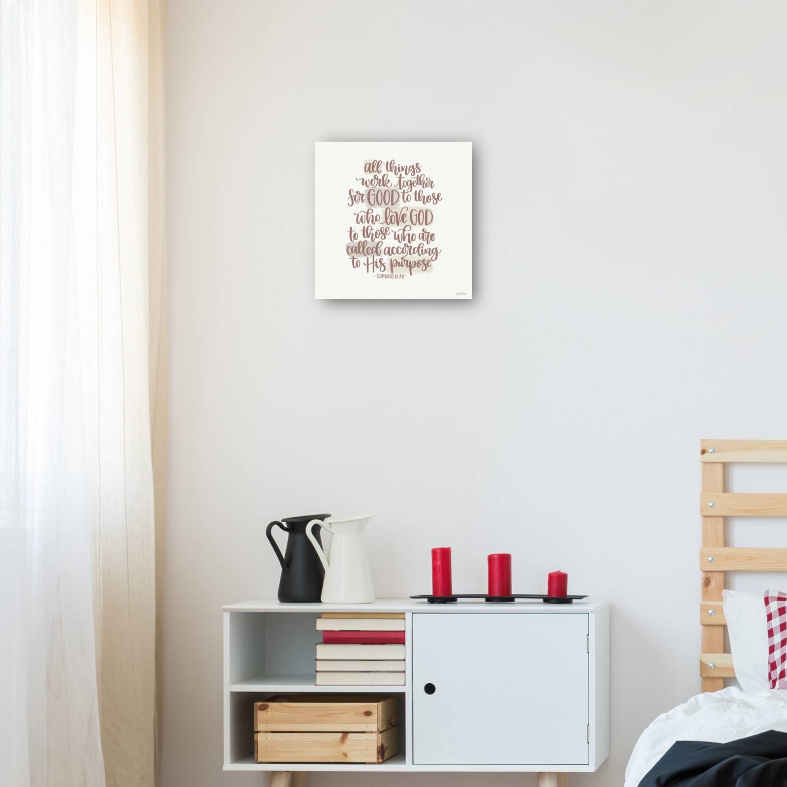 Cuadro Decorativo Todas las cosas trabajan juntas para bien 46 cm x 46 cm