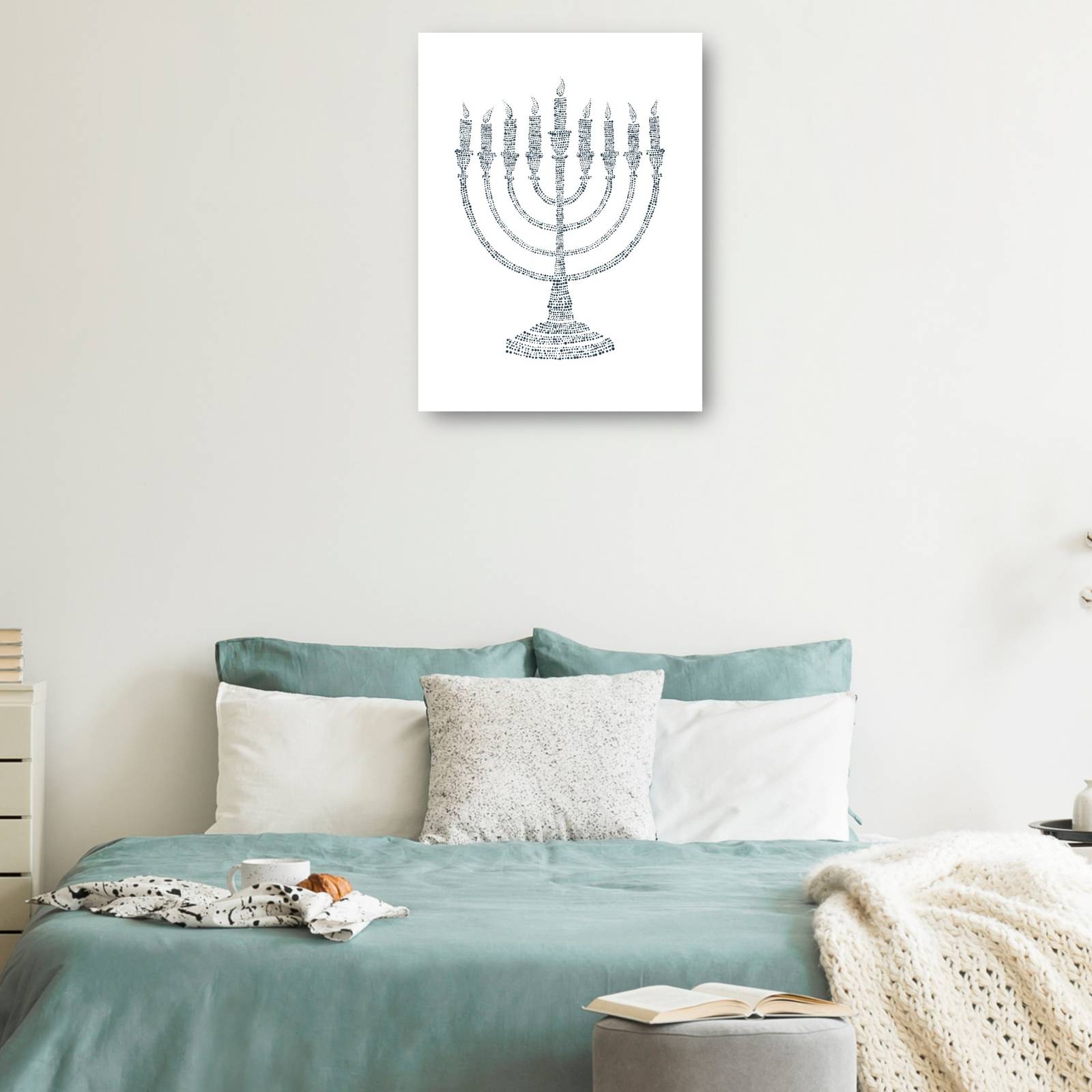 Cuadro Decorativo Luces de Hanukkah Menora 53 cm x 71 cm