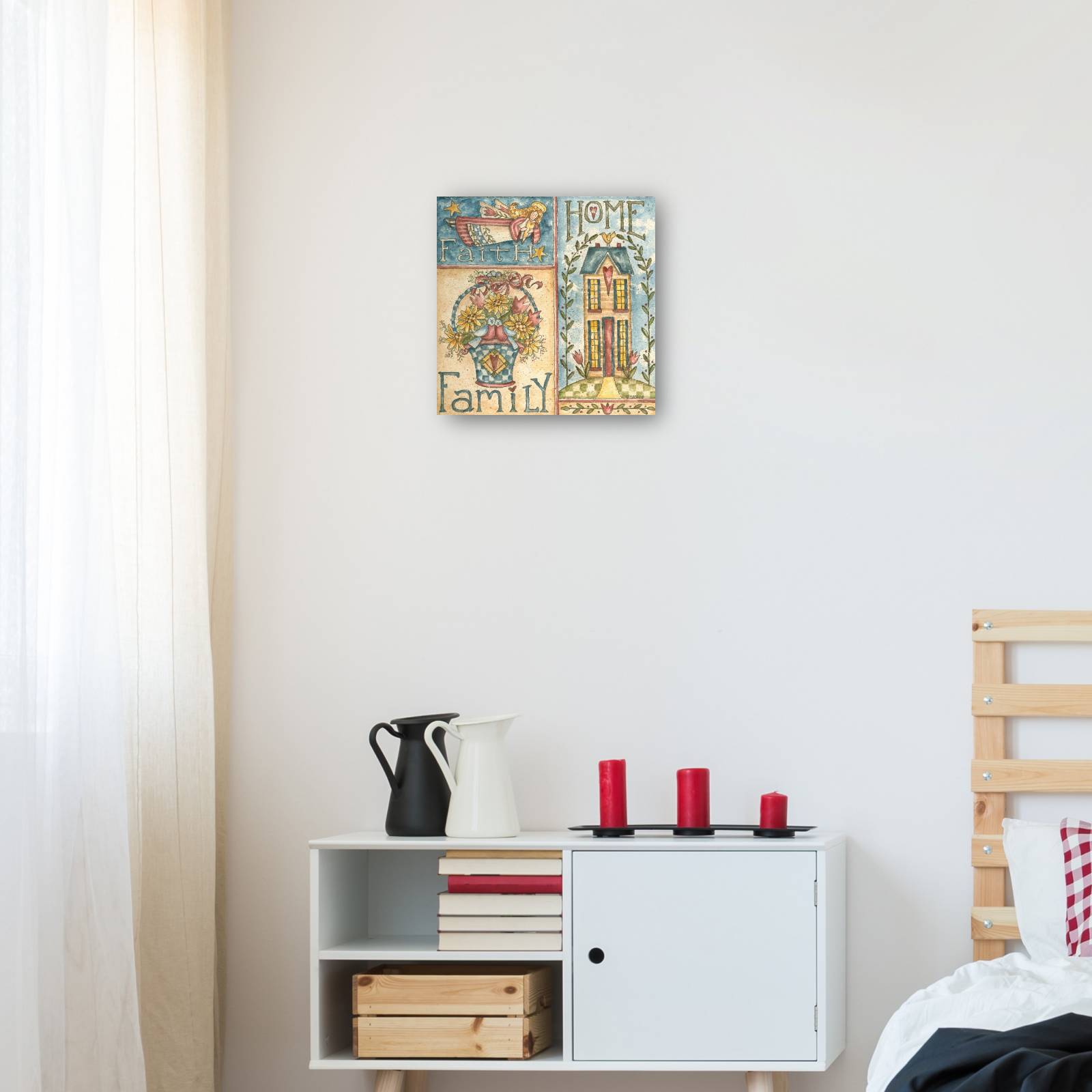 Cuadro Decorativo Fe Familia Hogar 46 cm x 46 cm