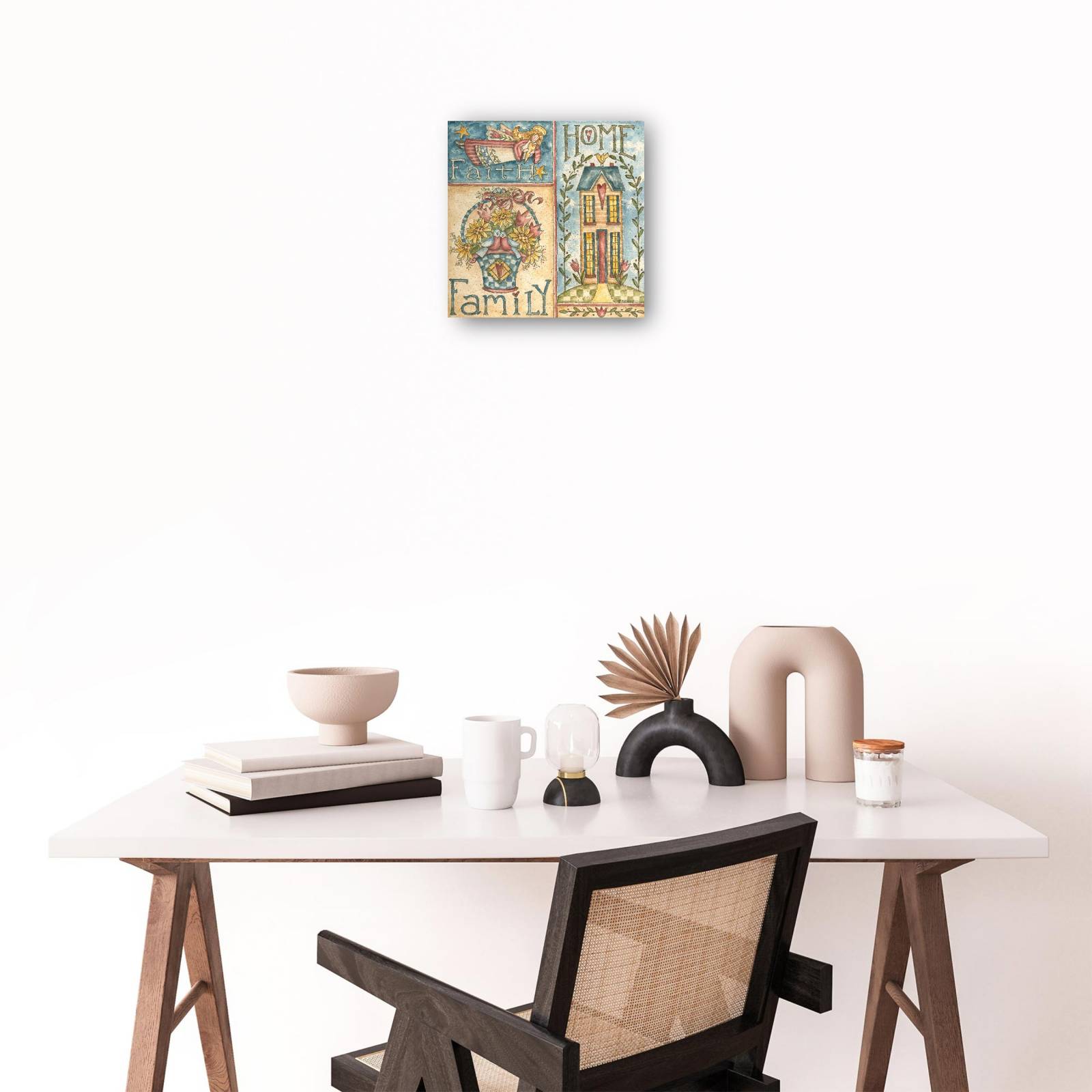 Cuadro Decorativo Fe Familia Hogar 46 cm x 46 cm