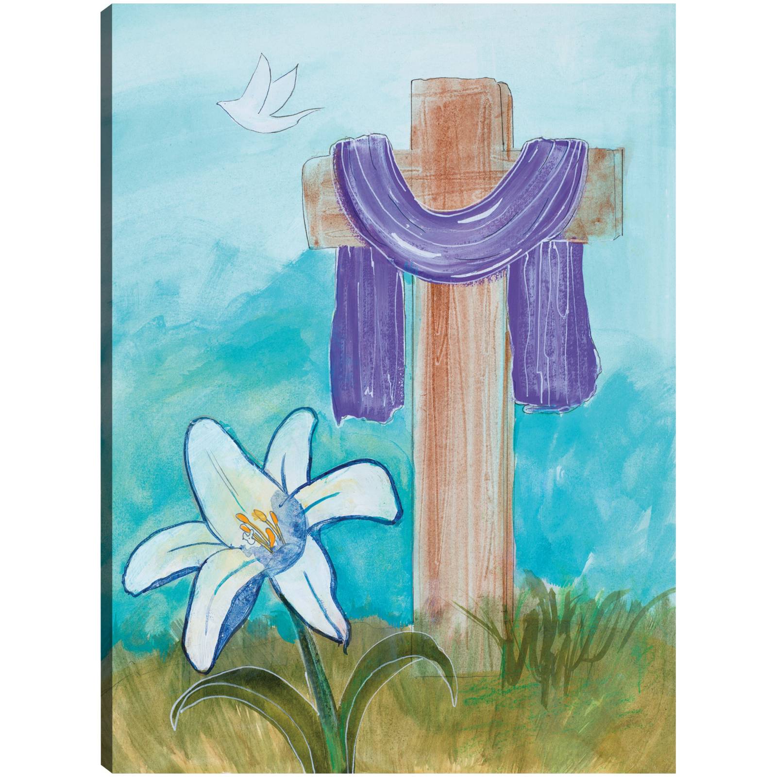 Cuadro Decorativo Cruz y paloma 38 cm x 51 cm