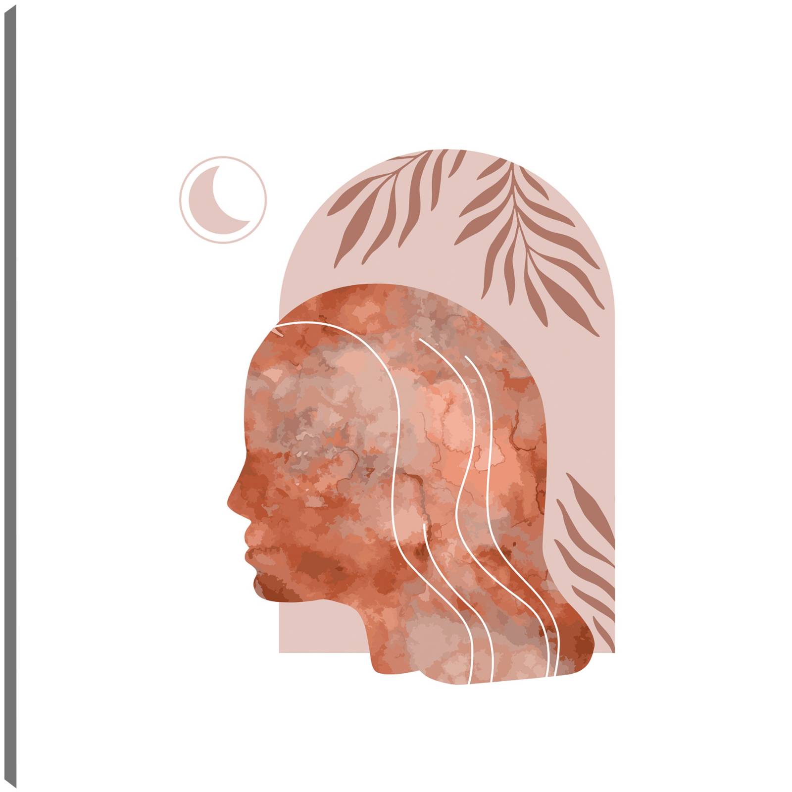 Cuadro Decorativo   Elementos espirituales en rosa 56 cm x 56 cm