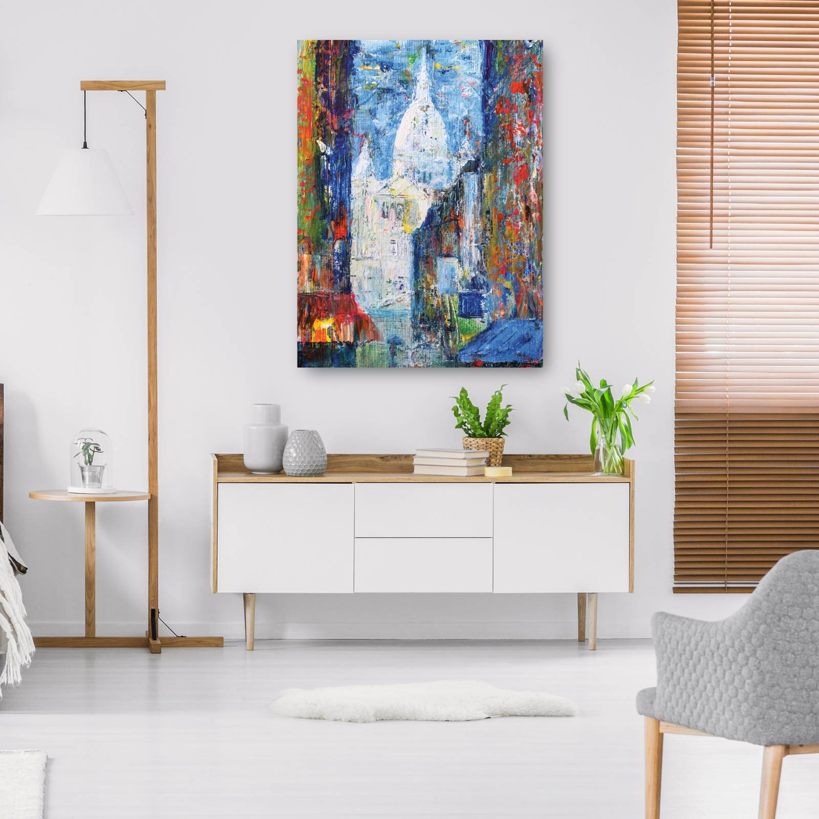 Cuadro Decorativo   Calle Montmartre de Paris en acrilico 89 cm x 117 cm