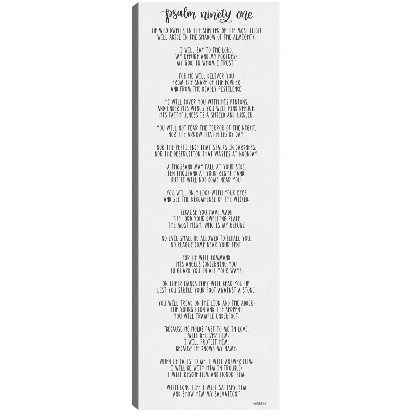 Cuadro Decorativo   Salmo noventa y uno 46 cm x 127 cm