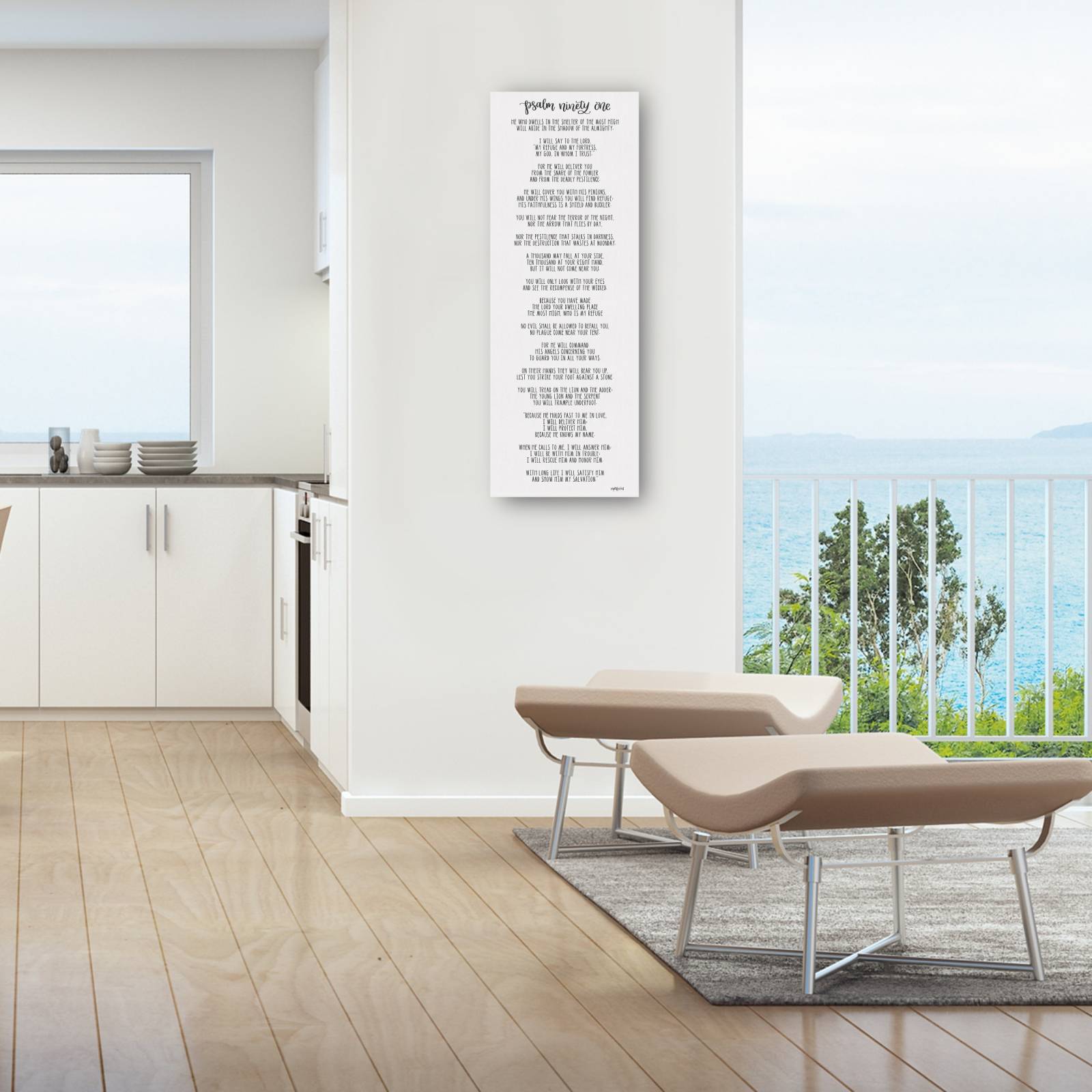 Cuadro Decorativo   Salmo noventa y uno 46 cm x 127 cm