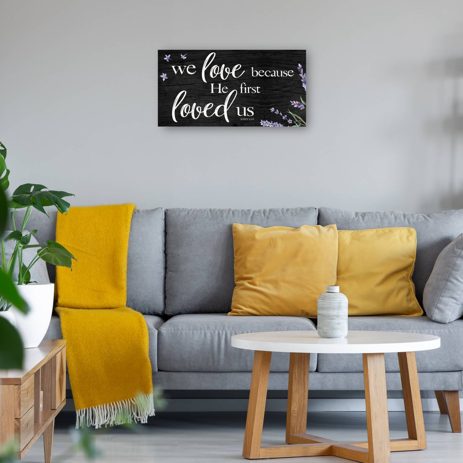 Cuadro Decorativo   el nos amo primero 102 cm x 53 cm