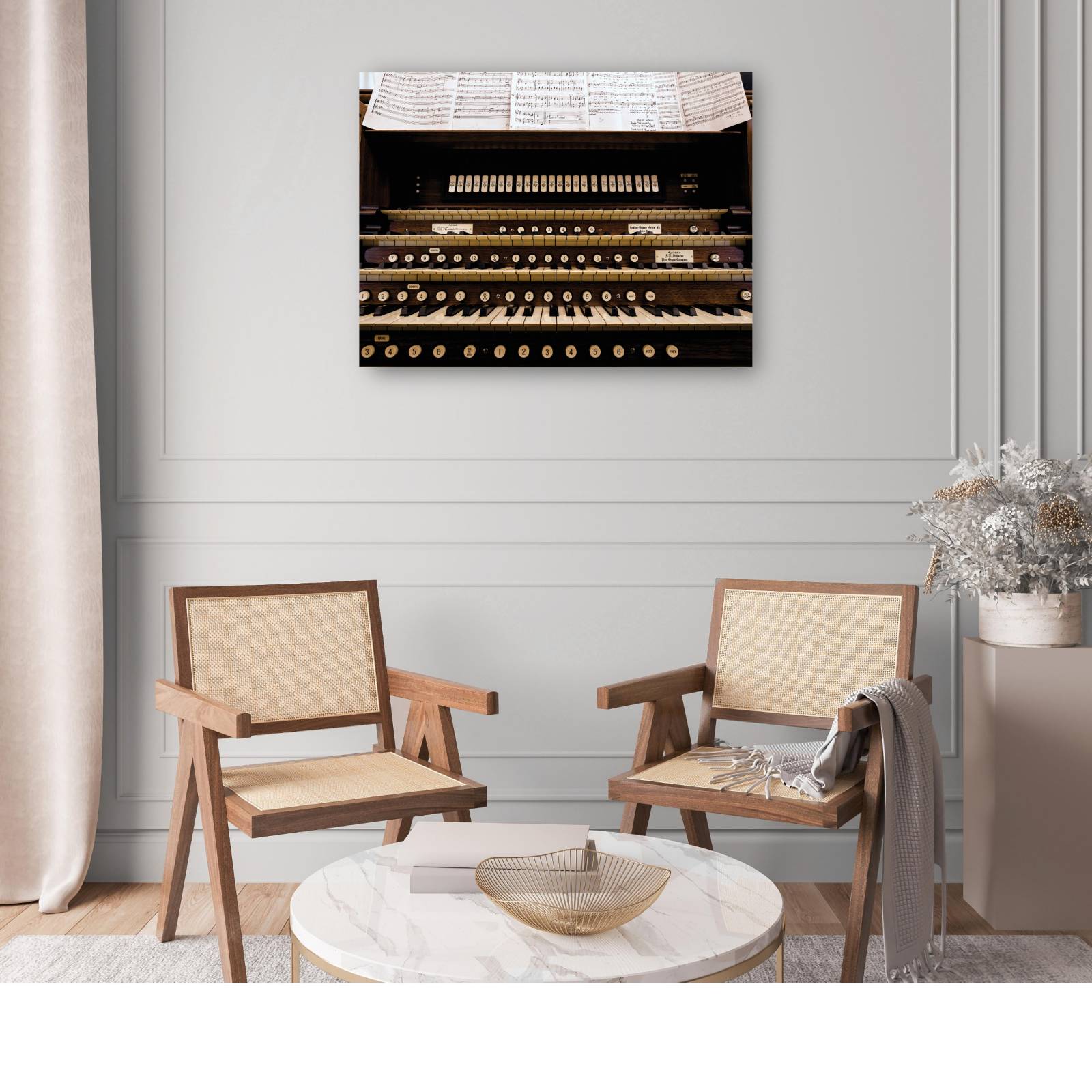 Cuadro Decorativo   Consola de organo de tubos 109 cm x 81 cm